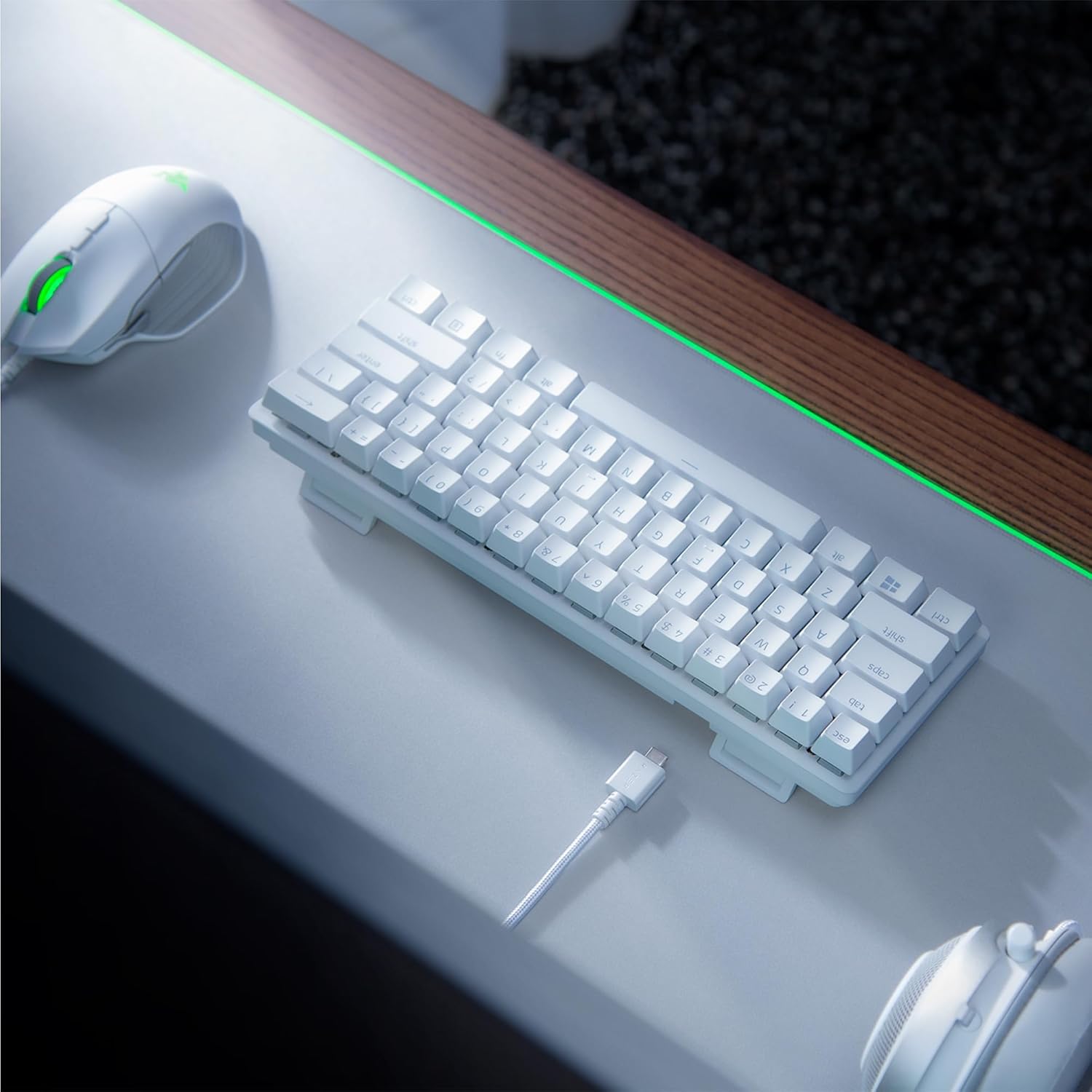 Thumbnail 7 de Razer Huntsman Mini Blanco Mercury 🎮 Compacto 60% con Interruptor Morado