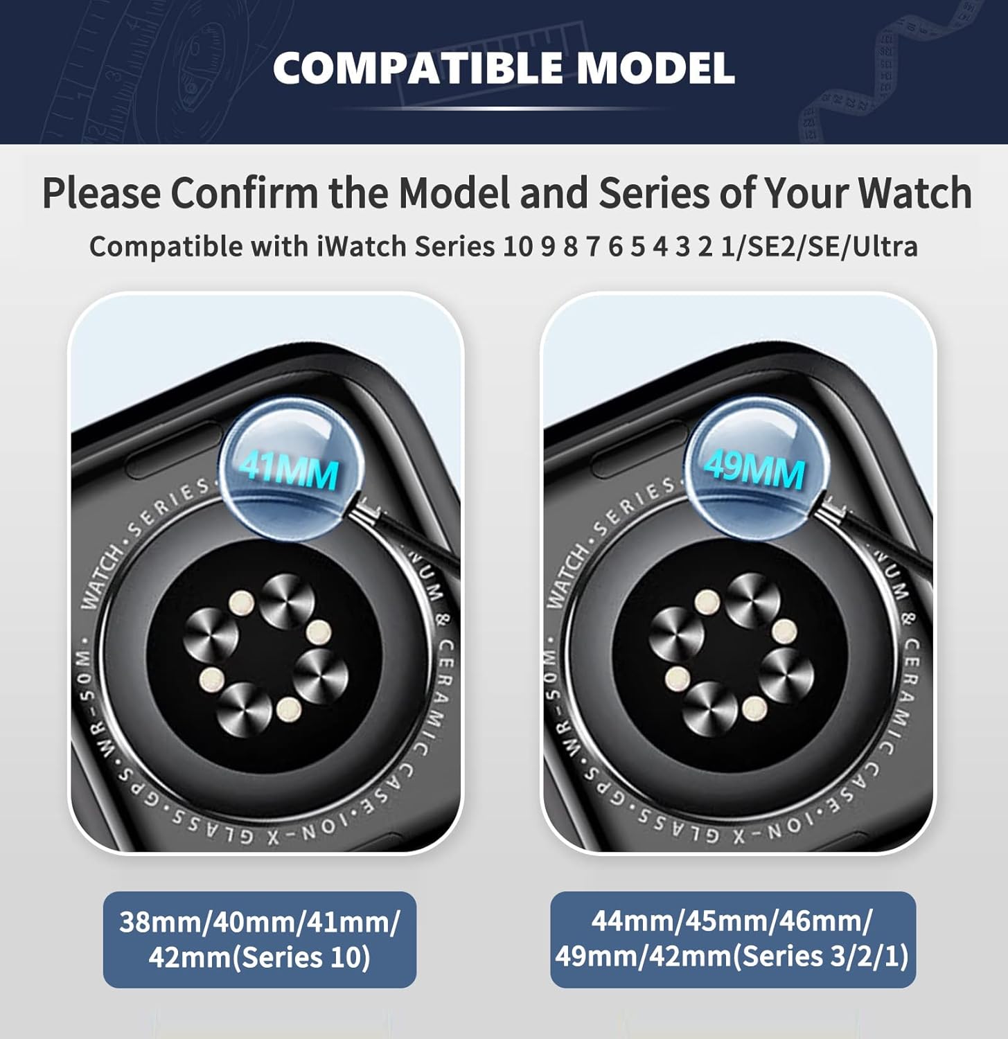 Thumbnail 1 de BINLUN Resin Apple Watch Strap — 38–49mm, Quick-Release, 14 Colours