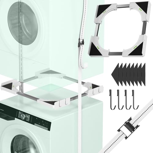Detalle de JHCHU Slimline Kit d'empilage pour Lave-Linge et sèche-Linge – Cadre Universel Ultra Fin, 45–68 cm