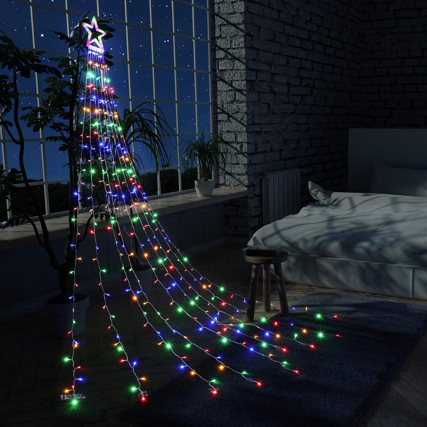 Detalle 2 de Toodour JT-EL/FC300V0200-C Christmas Star Lights, 317 LEDs, 8 Modes
