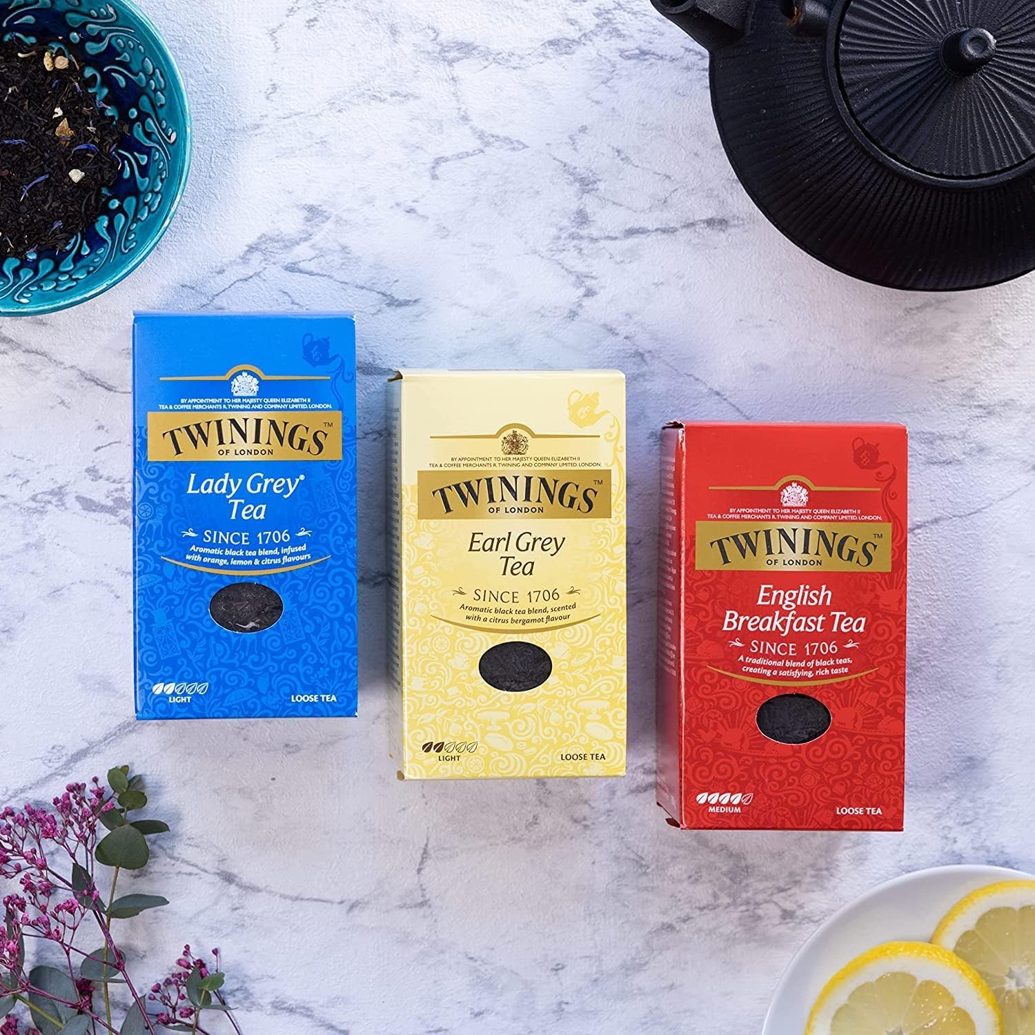 Detalle de Twinings English Breakfast Tea Sfuso – 8 confezioni da 100 g (800 g) | miscela classica e decisa