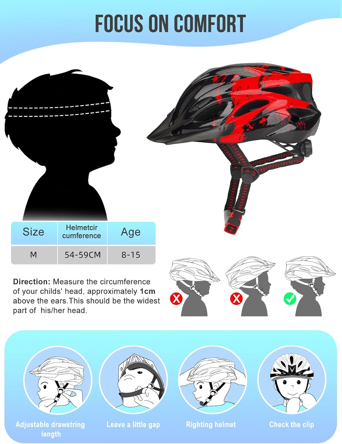 Detalle 2 de Kids Bike Helmet for Boys & Girls 3–15 years