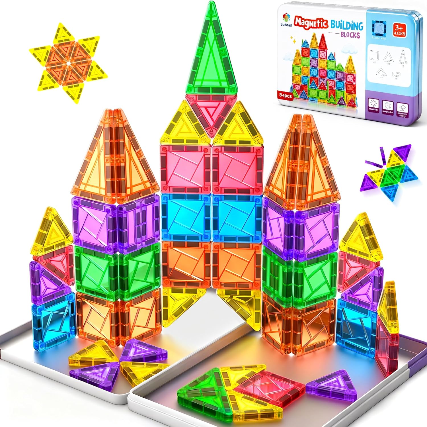 Detalle de Subtail Magnetic Tiles 54 piece travel set