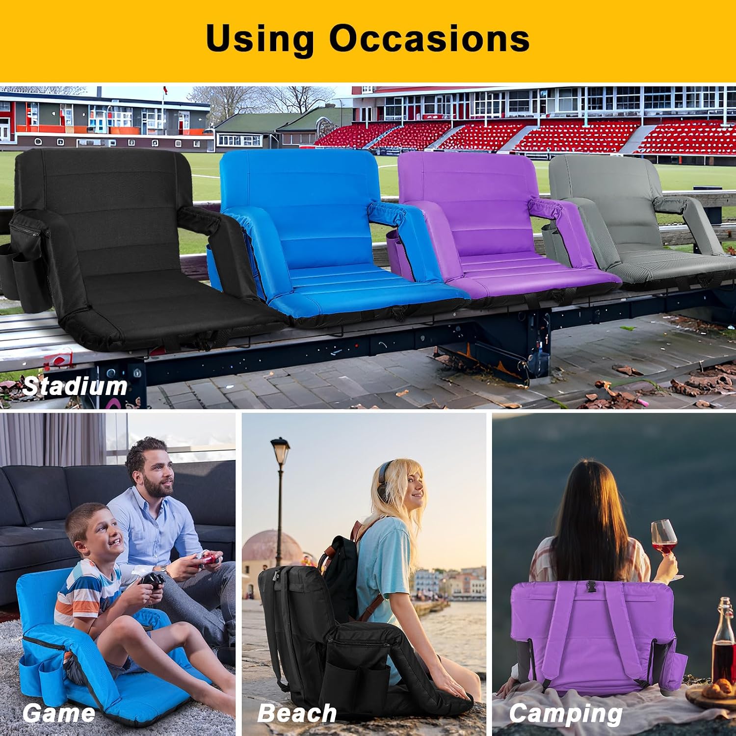 Thumbnail 6 de yeyeeyyee Stadium Chair, 22.5-Inch Wide