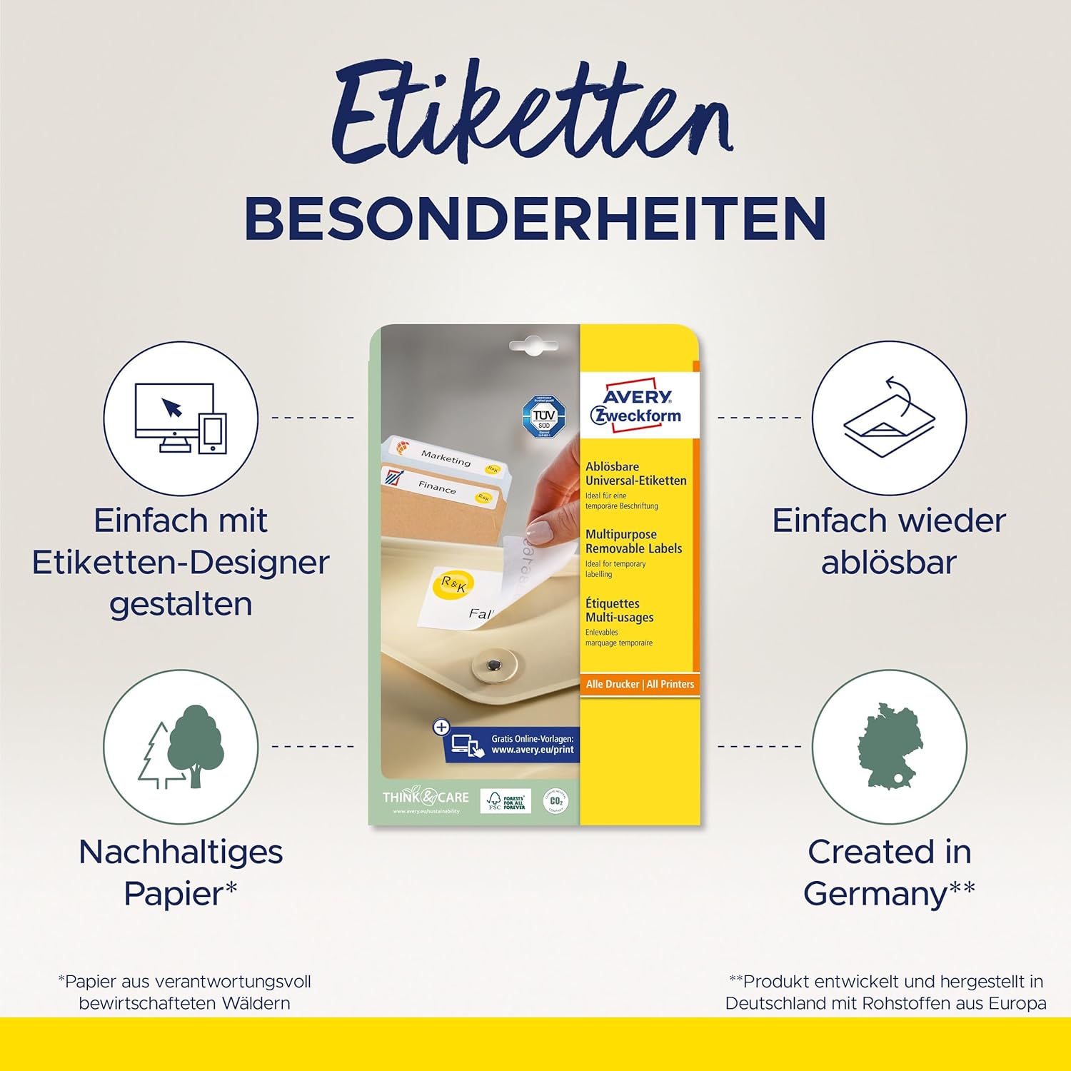 Thumbnail 1 de AVERY Zweckform L6026REV-25 Universal-Etiketten – 30 Blatt, 38,1×21,2 mm, wieder ablösbar, bedruckbar, FSC-zertifiziert