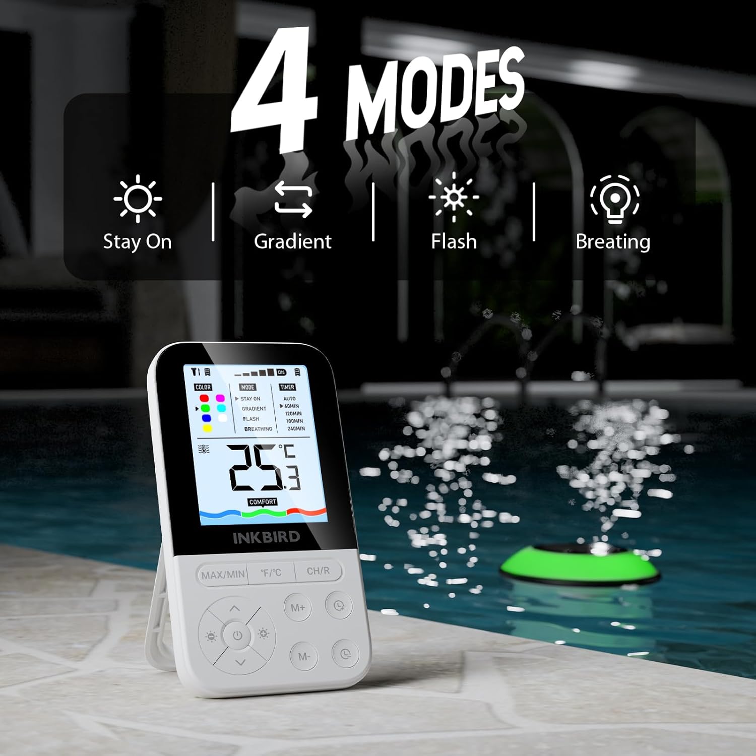 Thumbnail 6 de Inkbird IBS-P05R: Termometro Piscina Solare con Illuminazione RGB e Telecontrollo