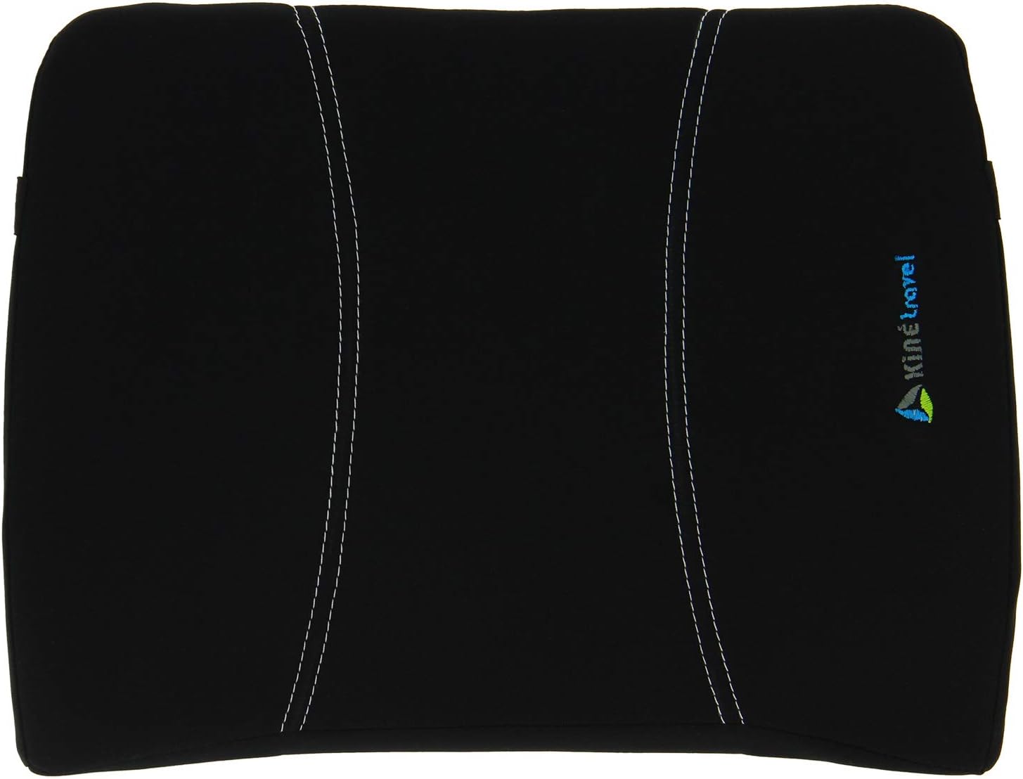 Detalle de Kiné Travel Coussin lombaire ergonomique – soutien dorsal naturel pour bureau et voyage (Noir, 36x27x6 cm)