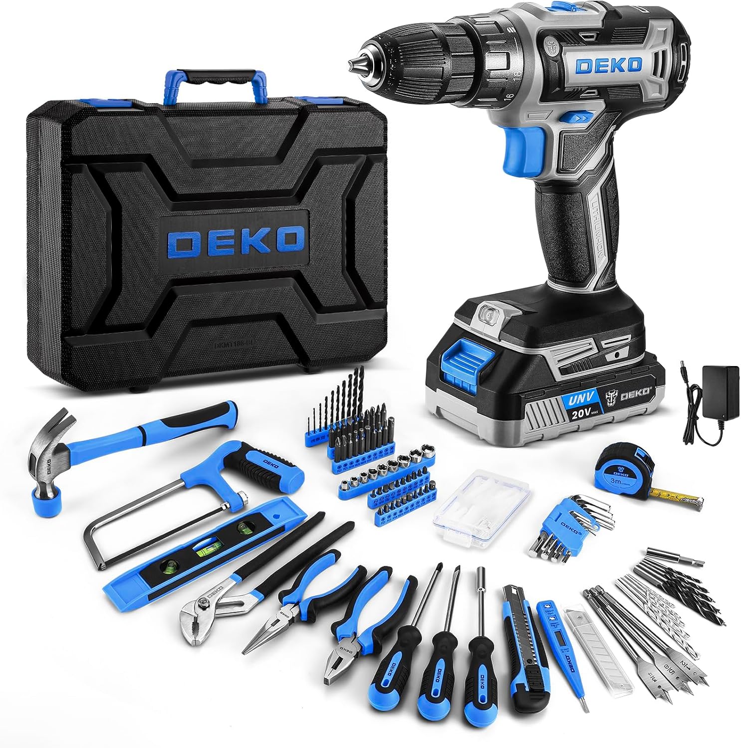 Detalle de DEKO 20-V-Akkuschrauber-Werkzeugkoffer 1350 U/min