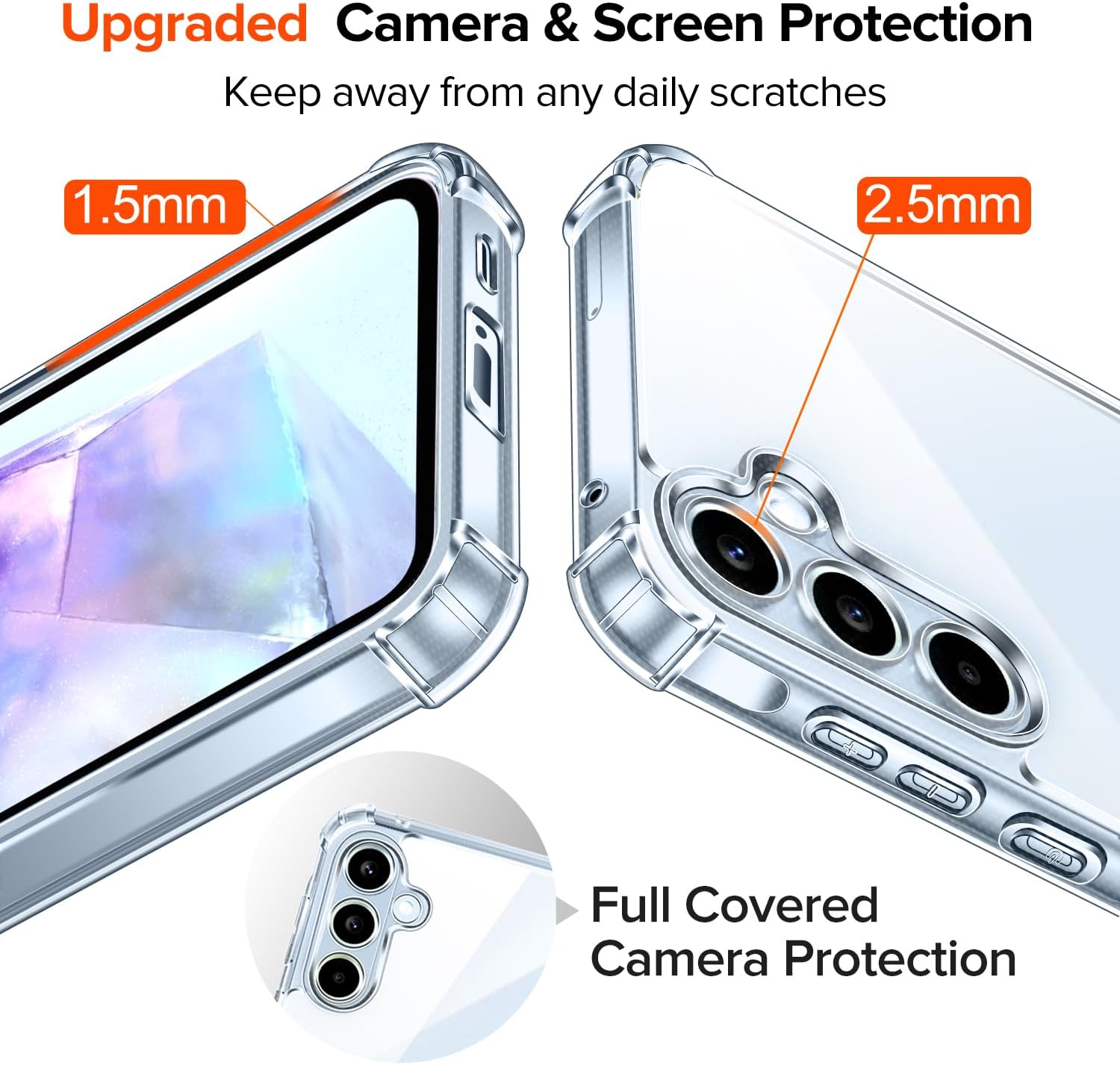 Thumbnail 4 de ivoler Funda Transparente + Cristal para Galaxy A55