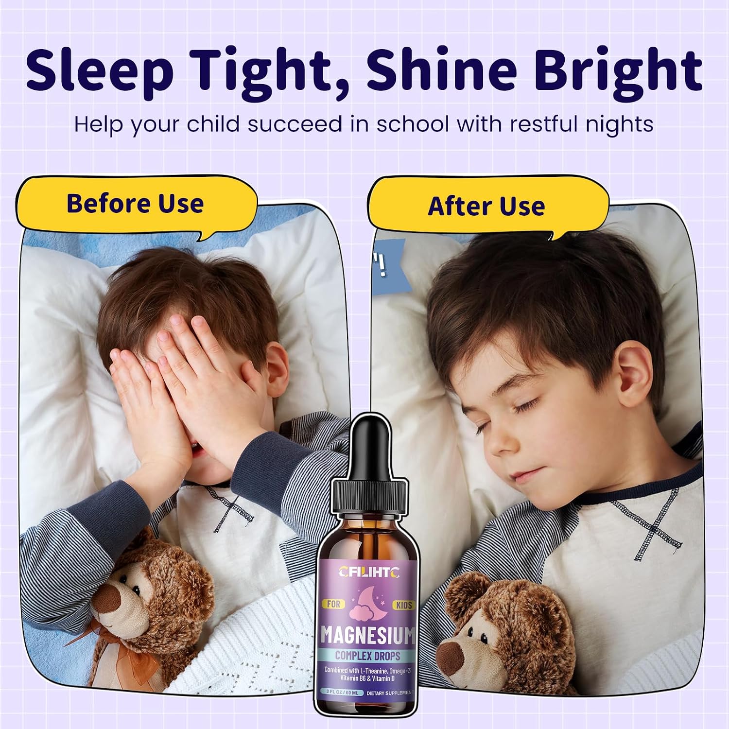Detalle 2 de CFILIHTC Kids Magnesium Glycinate Liquid Drops, Strawberry, 2 fl oz