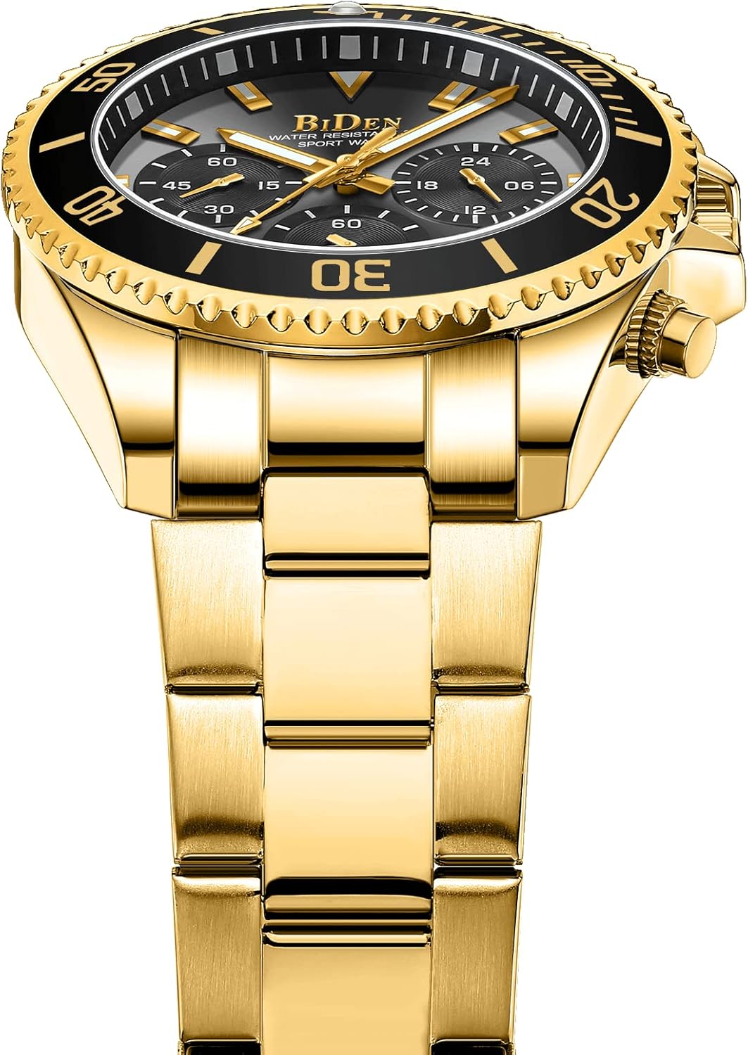 Thumbnail 2 de HANPOSH Herren Chronograph Edelstahl-Armbanduhr mit Datumsanzeige (Quarz, wasserdicht bis 30ATM)