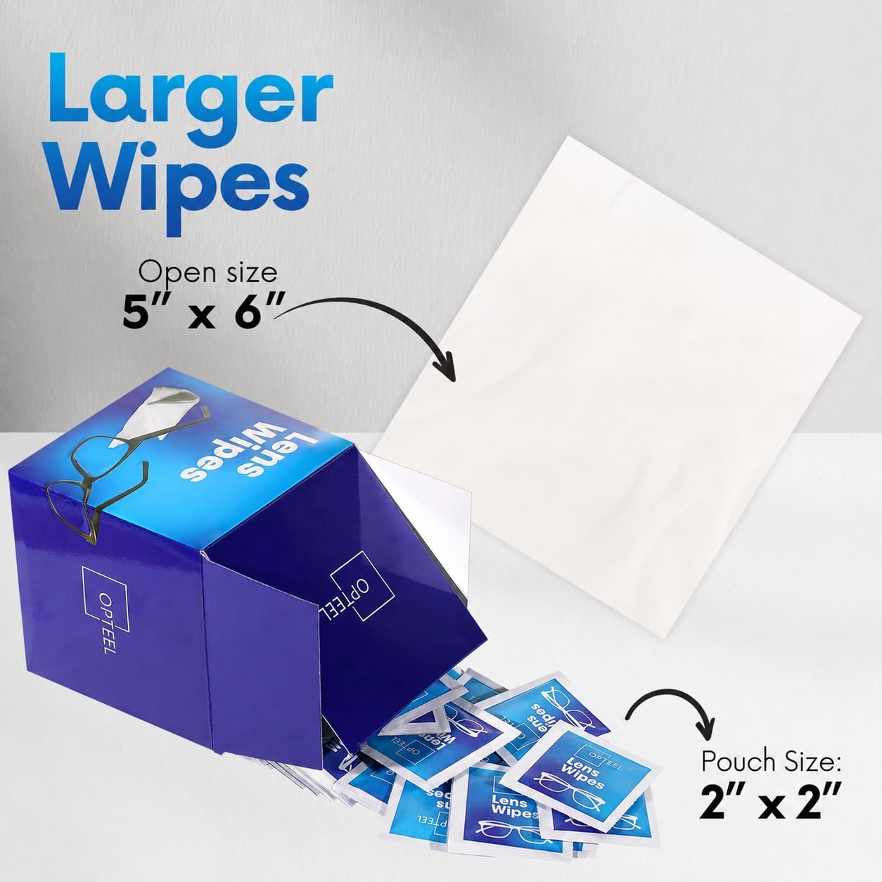 Detalle de OPTEEL Screen Cleaner Wipes – Quick Dry, Streak-Free 300ct, Pre-Moistened & Individually Wrapped
