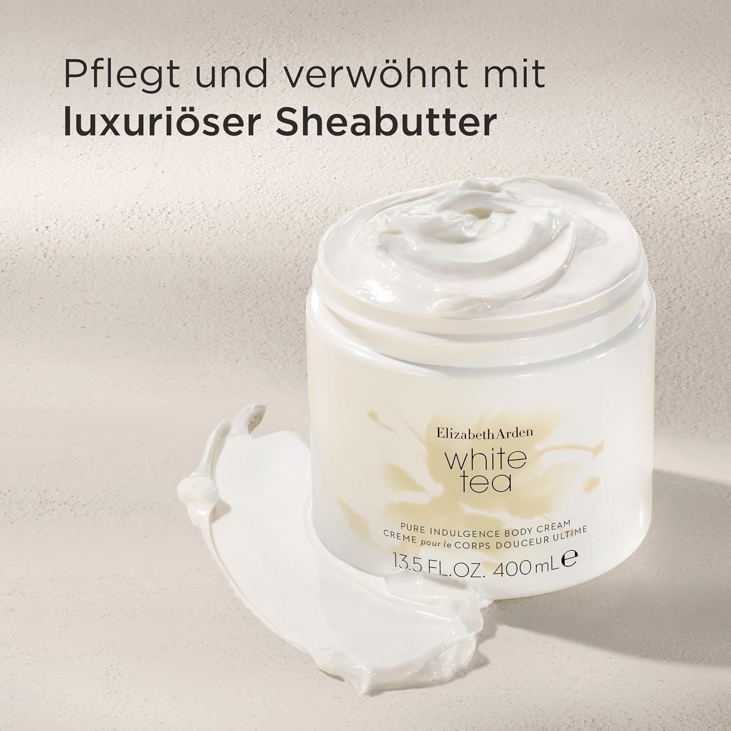 Detalle de Elizabeth Arden White Tea Körpercreme mit Duft von weißem Tee – spendet intensive Feuchtigkeit, 400 ml