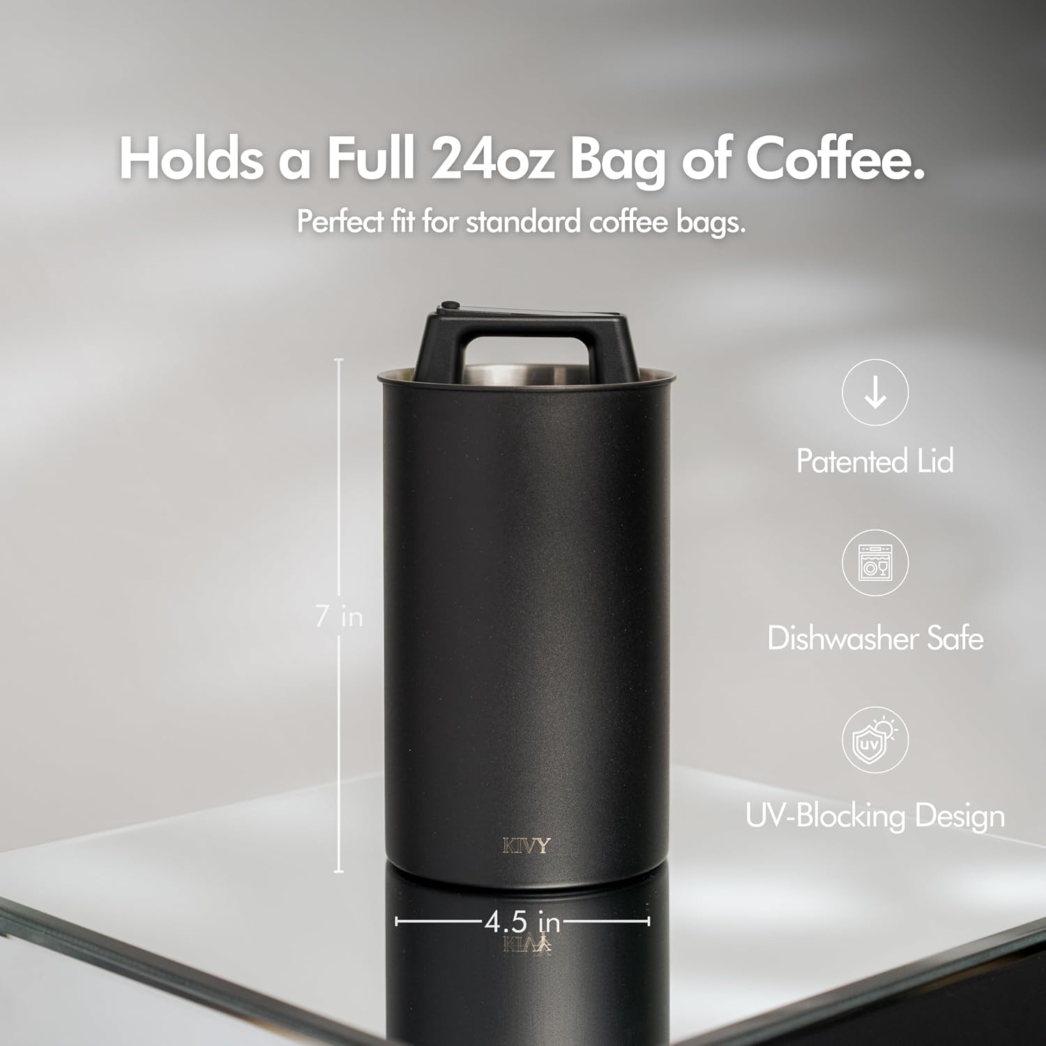 Detalle 2 de KIVY Vacuum Coffee Canister 1L airtight jar