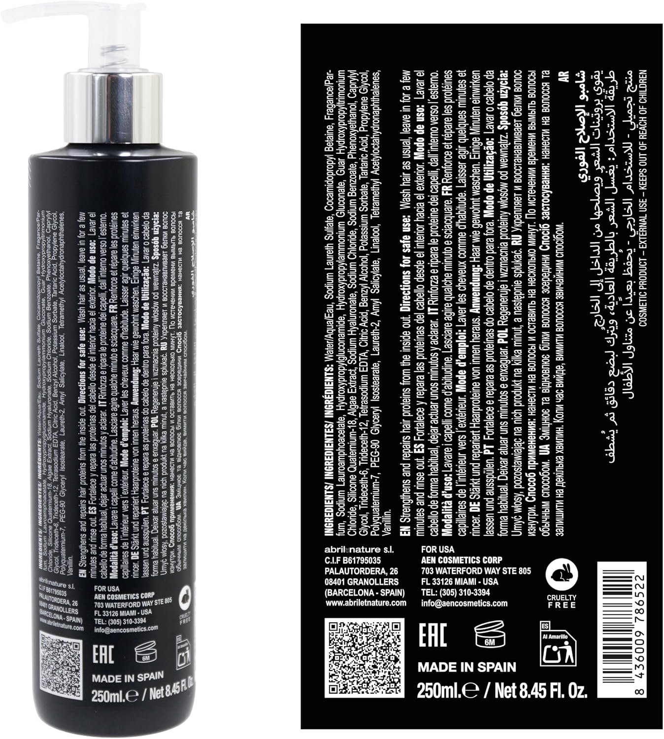 Thumbnail 6 de abril et nature - Shampoo Professionale Molecular Therapy per Capelli Danneggiati, 250 ml