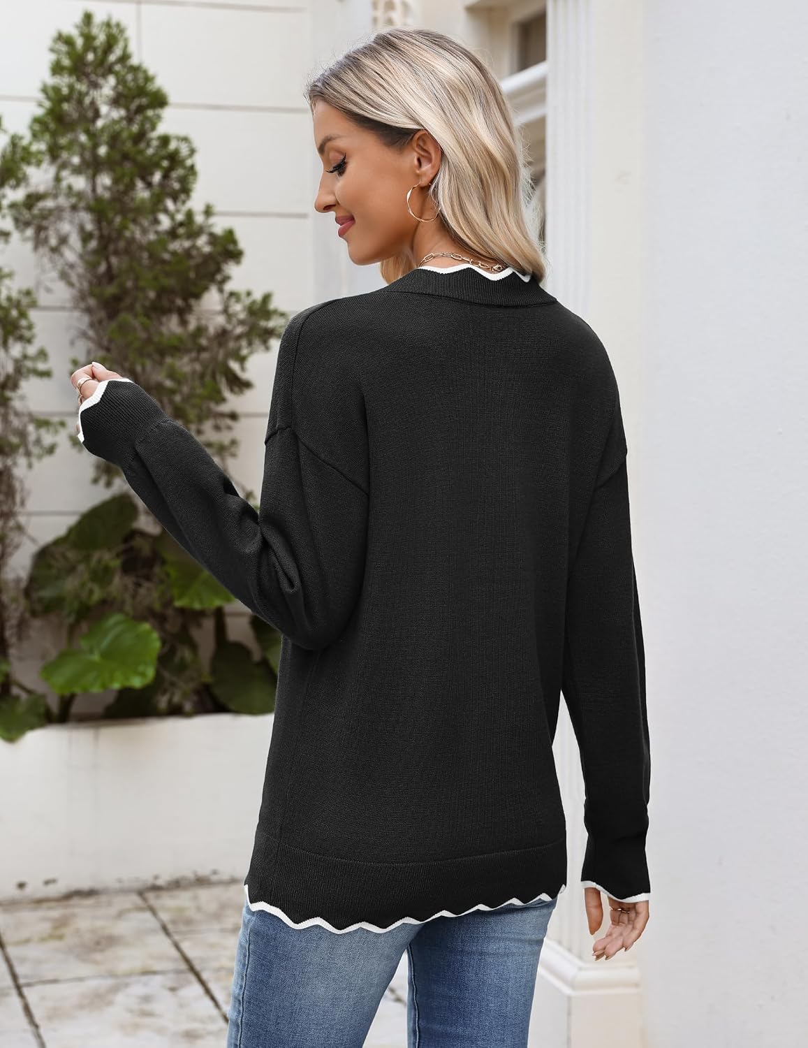 Detalle 2 de Zeagoo Women's V-Neck Sweater