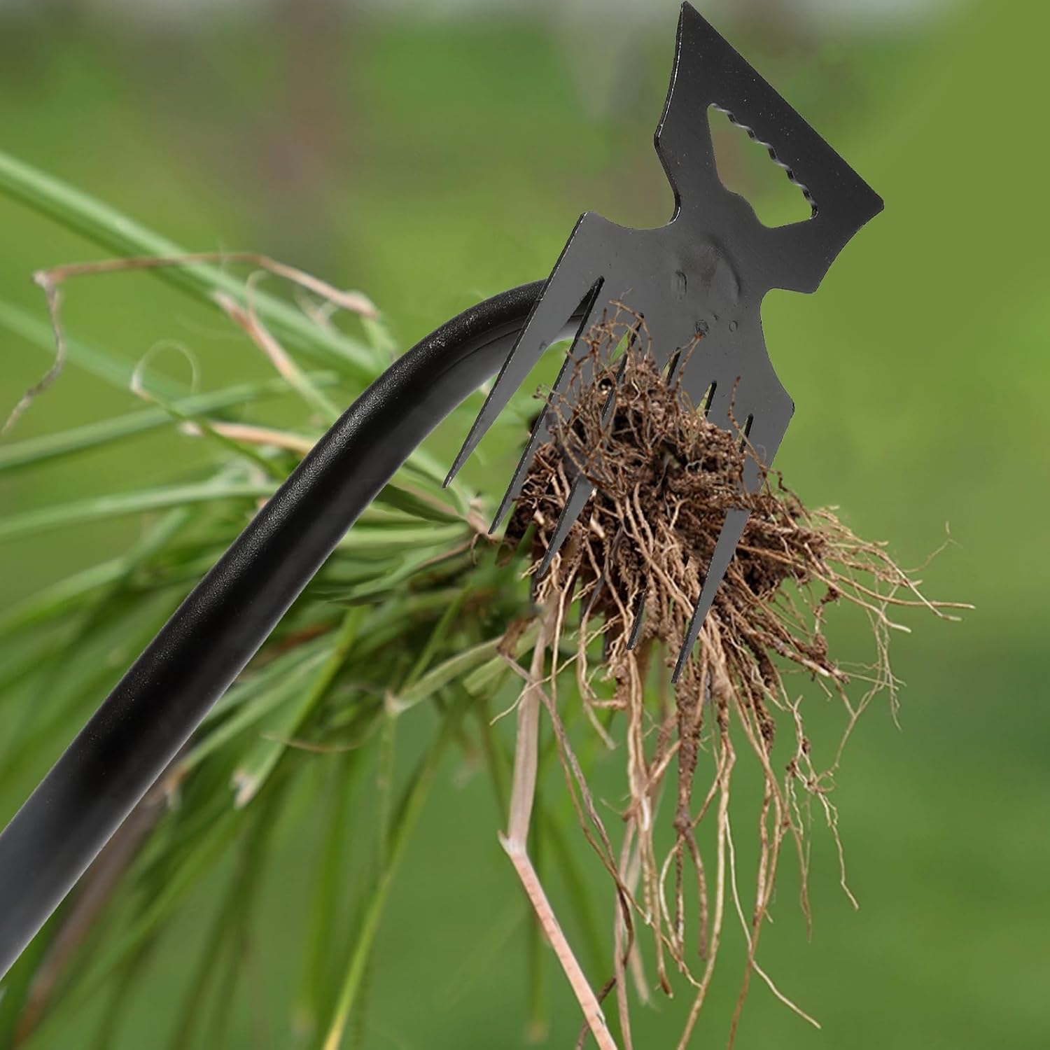 Detalle de Rngeo Gardening Hand Weeder Set, 6-Tine Manganese Steel, 2-Pack