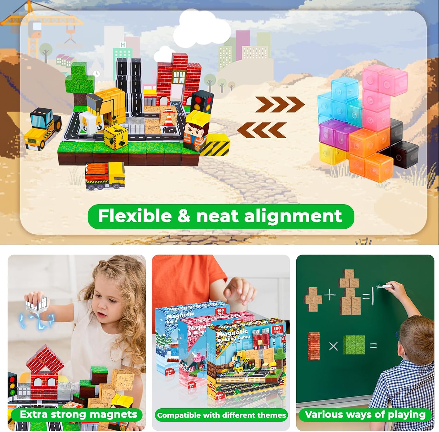 Thumbnail 4 de ToyUnited Magnetic Blocks 100PCS Set