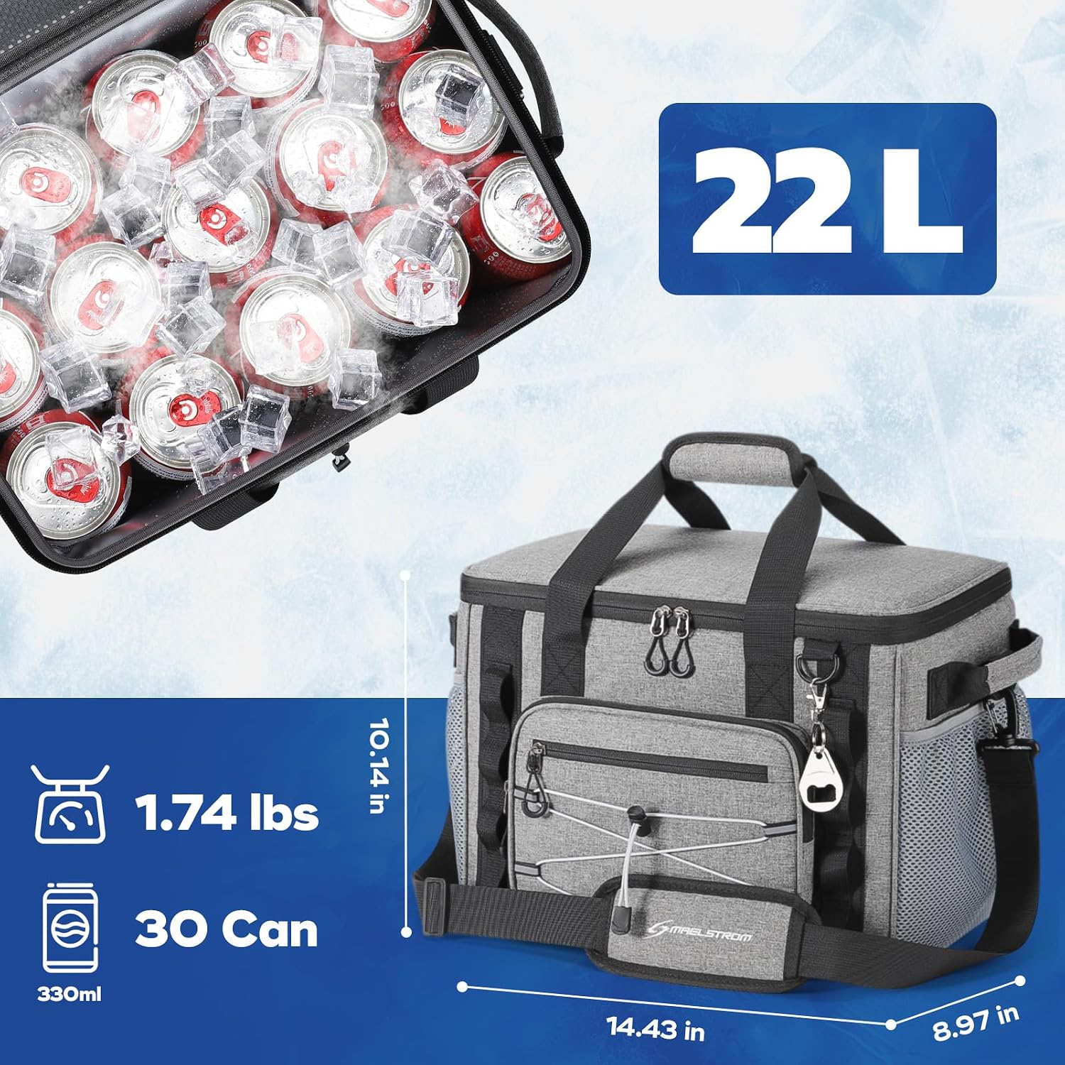 Thumbnail 4 de Maelstrom MSCB03 30-Can Soft Cooler Bag with 5-Layer Insulation