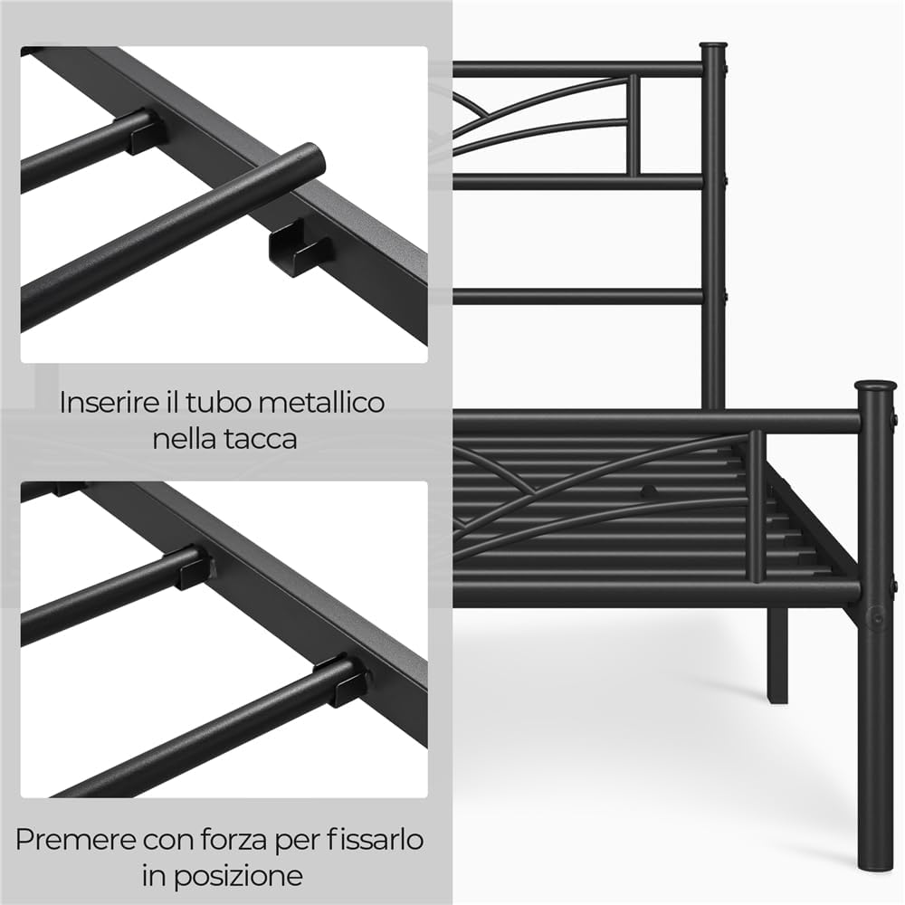 Detalle 2 de Yaheetech Struttura Letto Singolo 90x190 cm