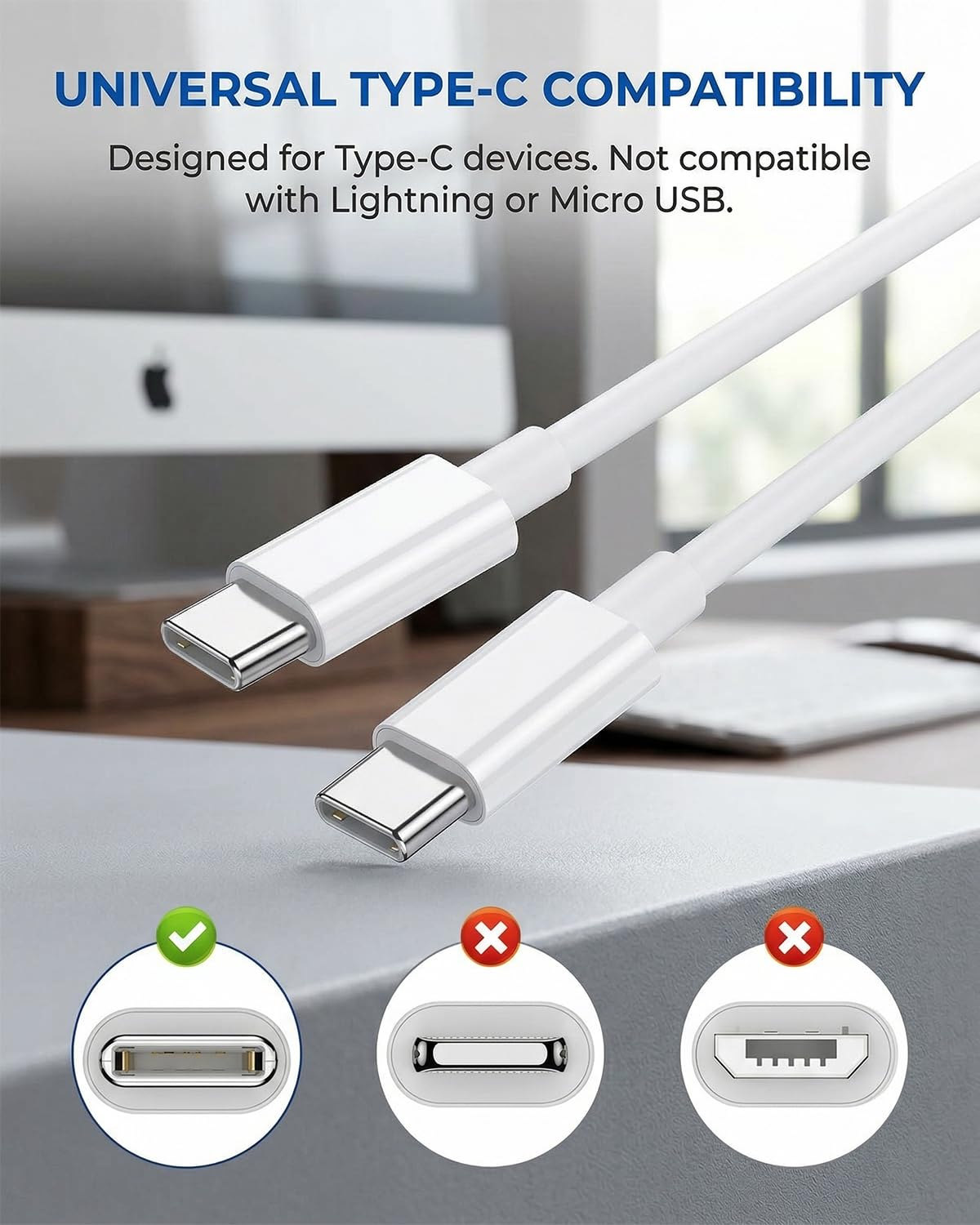 Thumbnail 5 de iPhone USB C Charger Cable 3m 2Pack — 60W USB‑C to USB‑C Fast Charge Lead