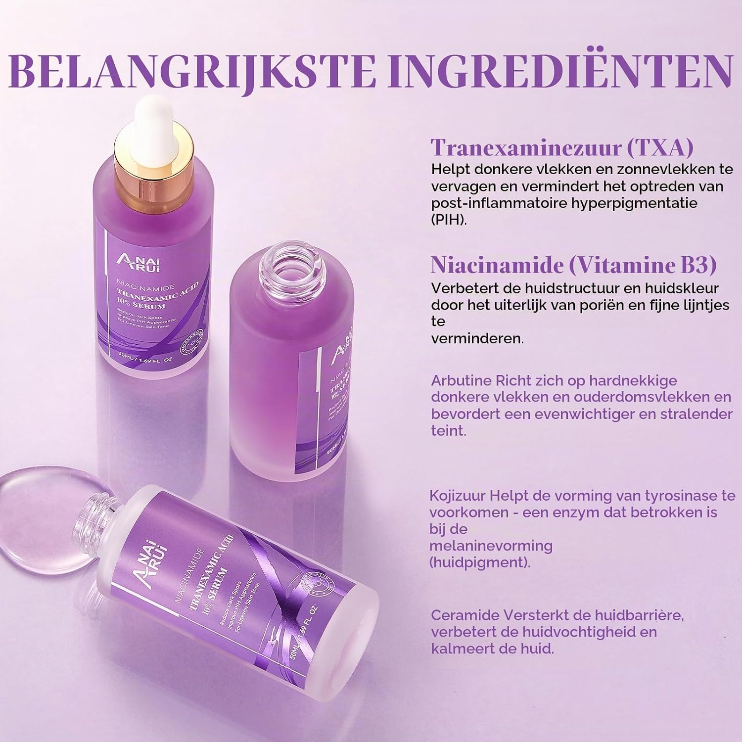 Thumbnail 1 de ANAI RUI 10% tranexaminezuurserum met niacinamide en hyaluronzuur, 50 ml