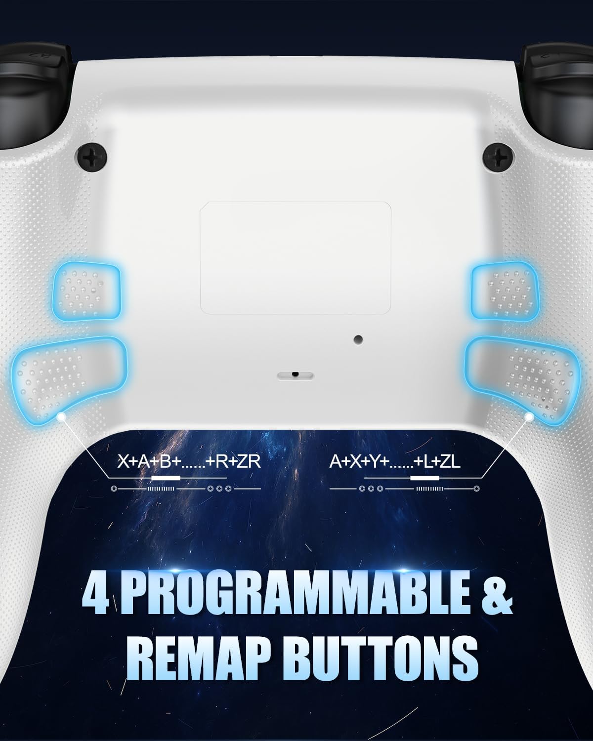 Detalle de GUOC LED Wireless Controller for PS5 with Hall Effect Joystick, Back Macro Buttons, Dual Vibration, and RGB Lighting