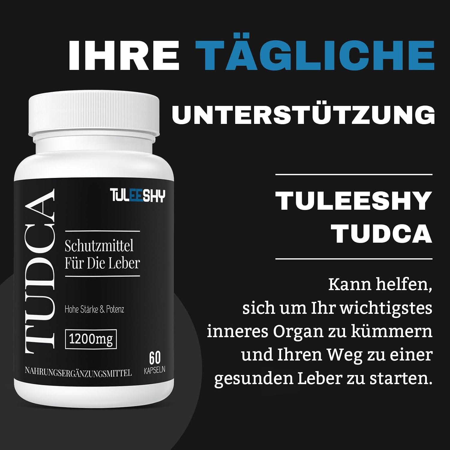 Thumbnail 4 de TUDCA Kapseln – Hochdosiertes Nahrungsergänzungsmittel mit Tauroursodesoxycholsäure (TUDCA) 1200 mg pro Portion