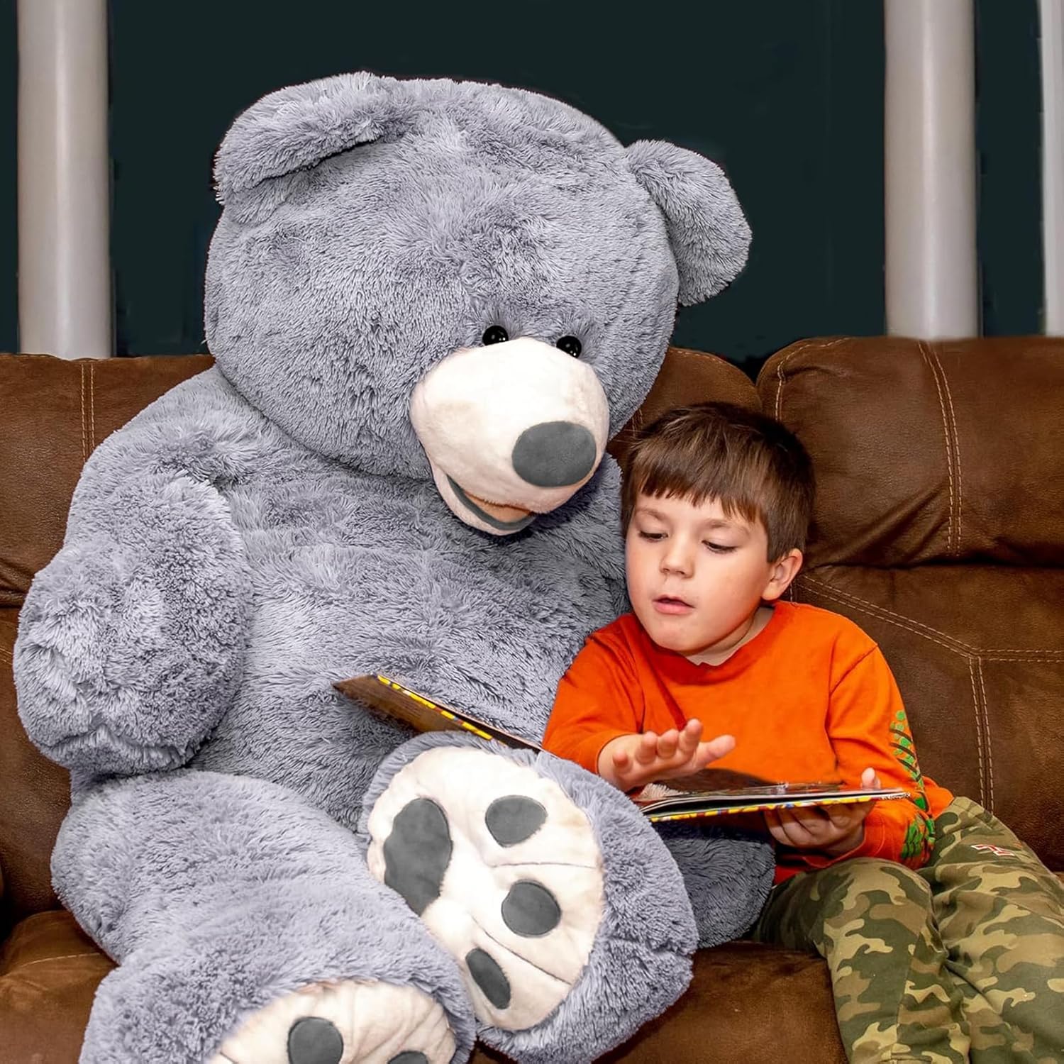 Thumbnail 3 de HollyHOME 150cm Giant Teddy Bear Plush (Grey) — large soft toy for home, cuddles and gifts