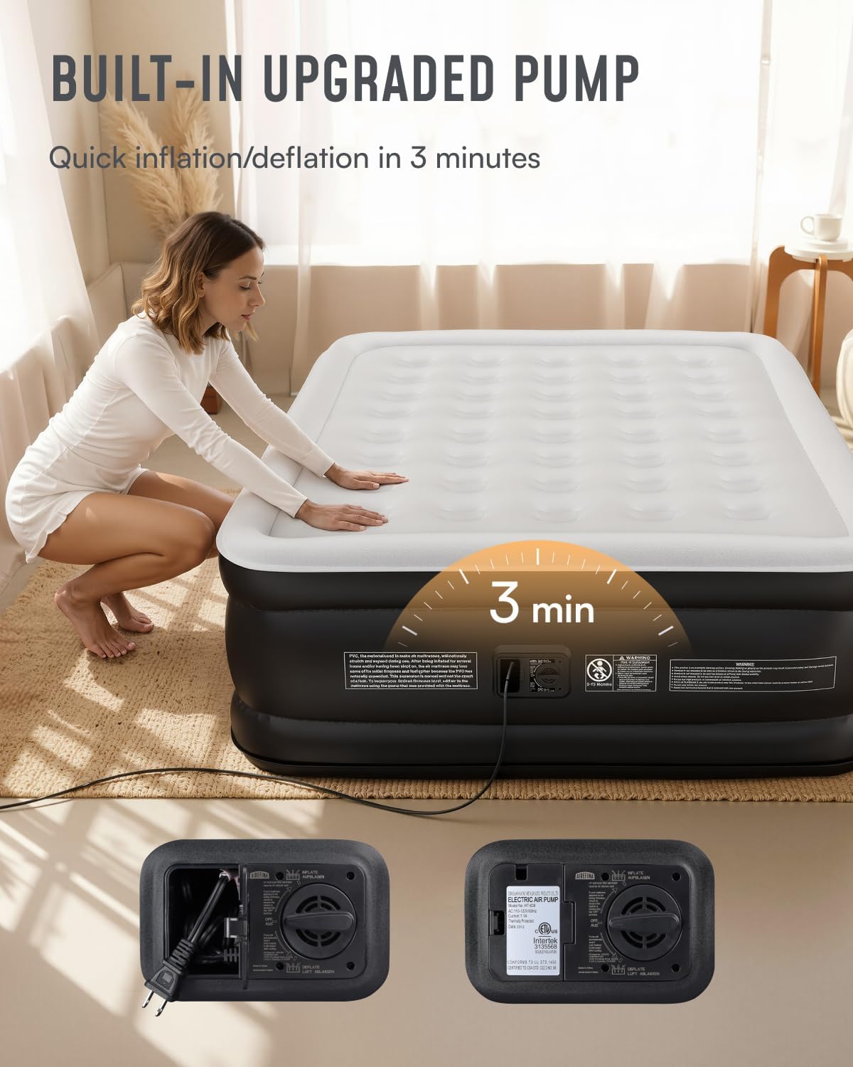 Thumbnail 2 de Airefina Inflatable Air Mattress King Size 203×152×46 cm