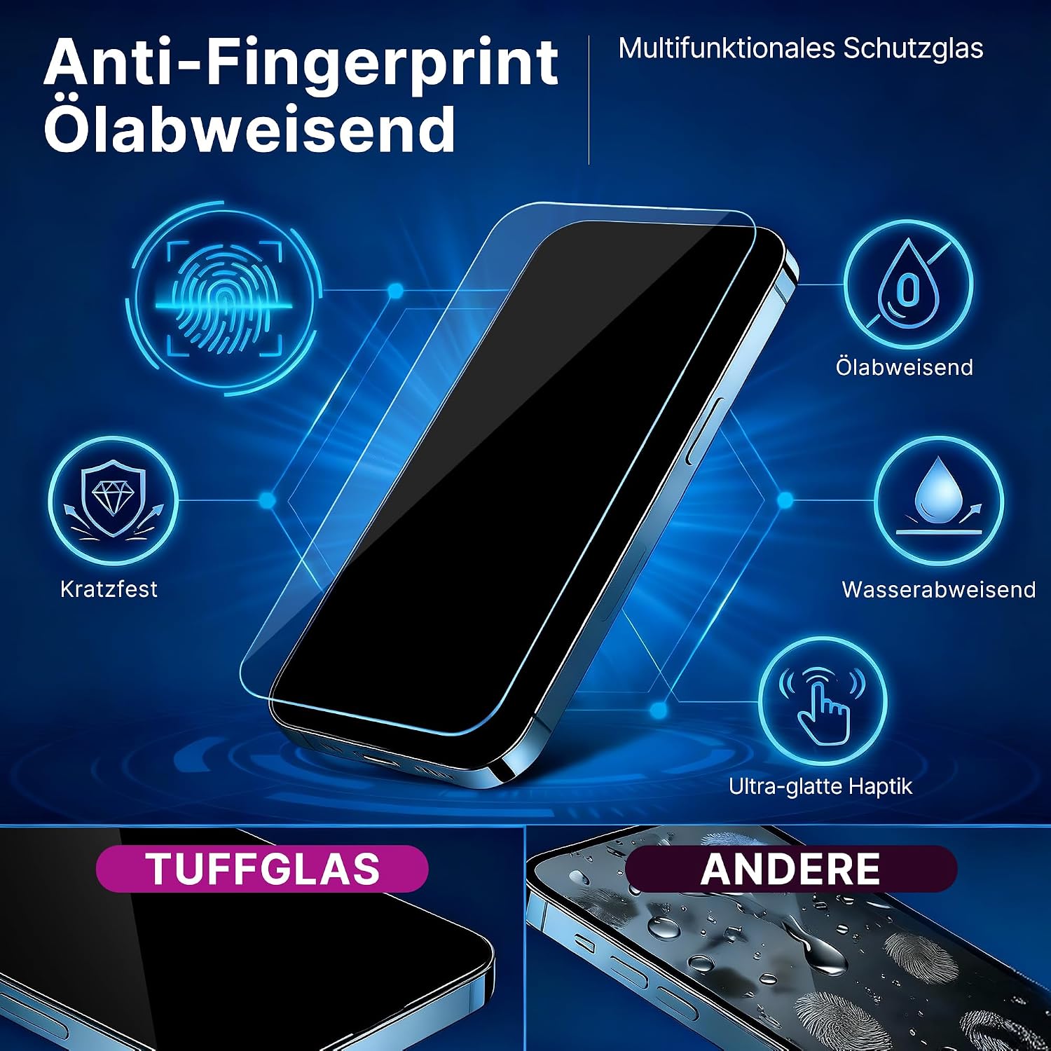 Thumbnail 3 de TUFFGLAS Sichtschutz Panzerglas iPhone 15 Pro