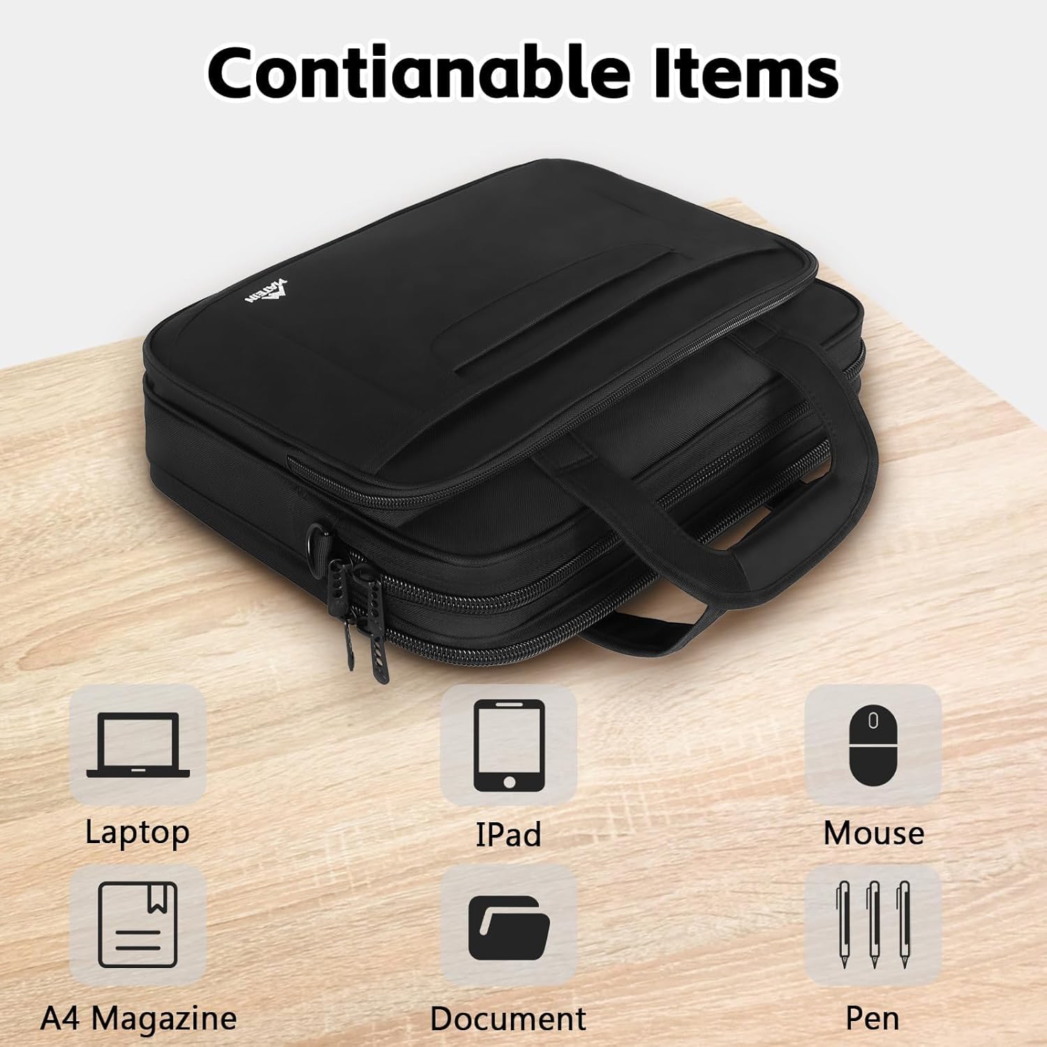 Detalle 2 de MATEIN Laptoptasche 15,6 Zoll Business-Umhängetasche 💼