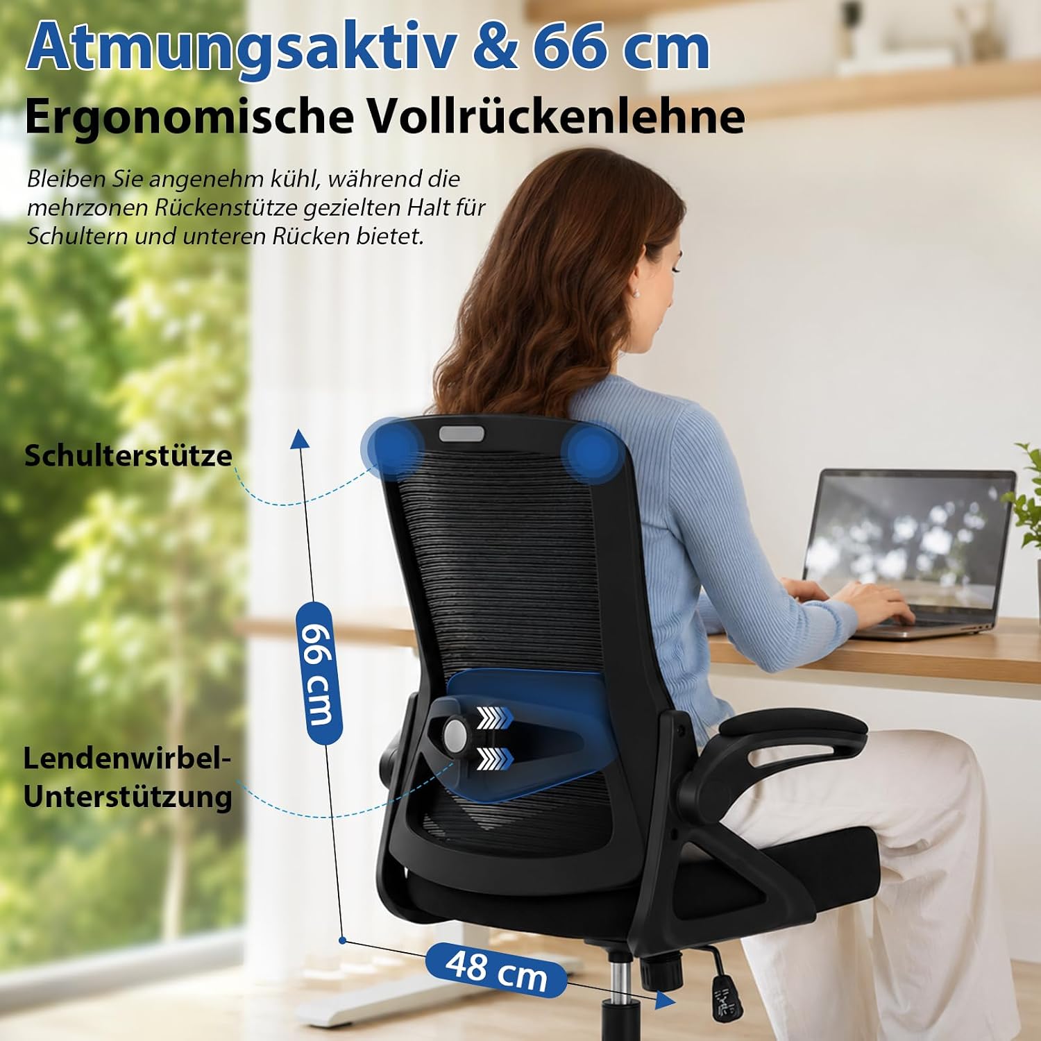 Detalle 2 de Milacyee Bürostuhl mit 4D-Lendenstütze