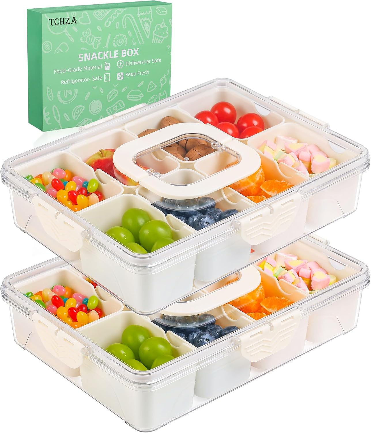 Detalle de TCHZA Snackle Box Container with 8 Compartments