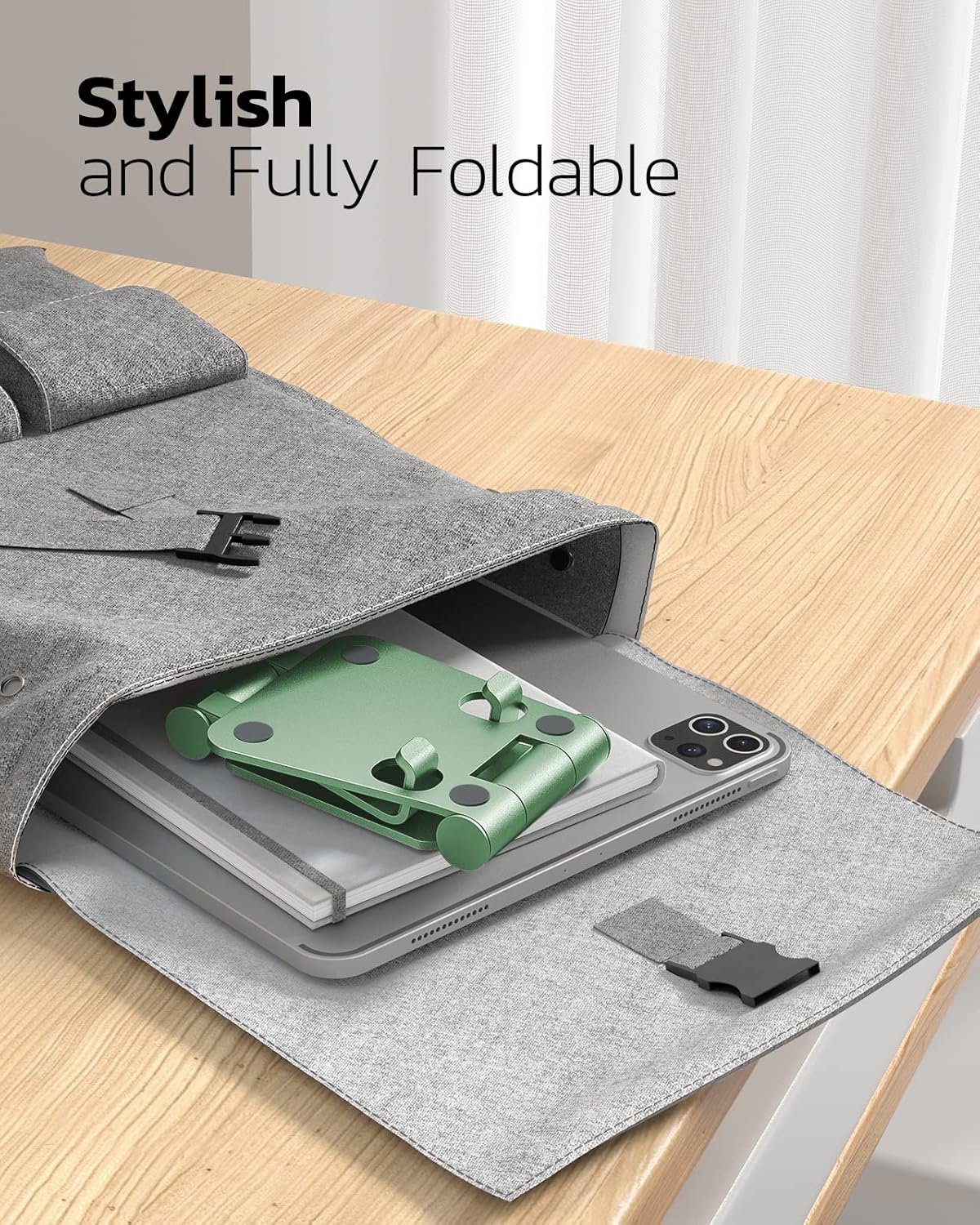 Thumbnail 4 de Nulaxy Dual Folding Phone Stand — Adjustable green