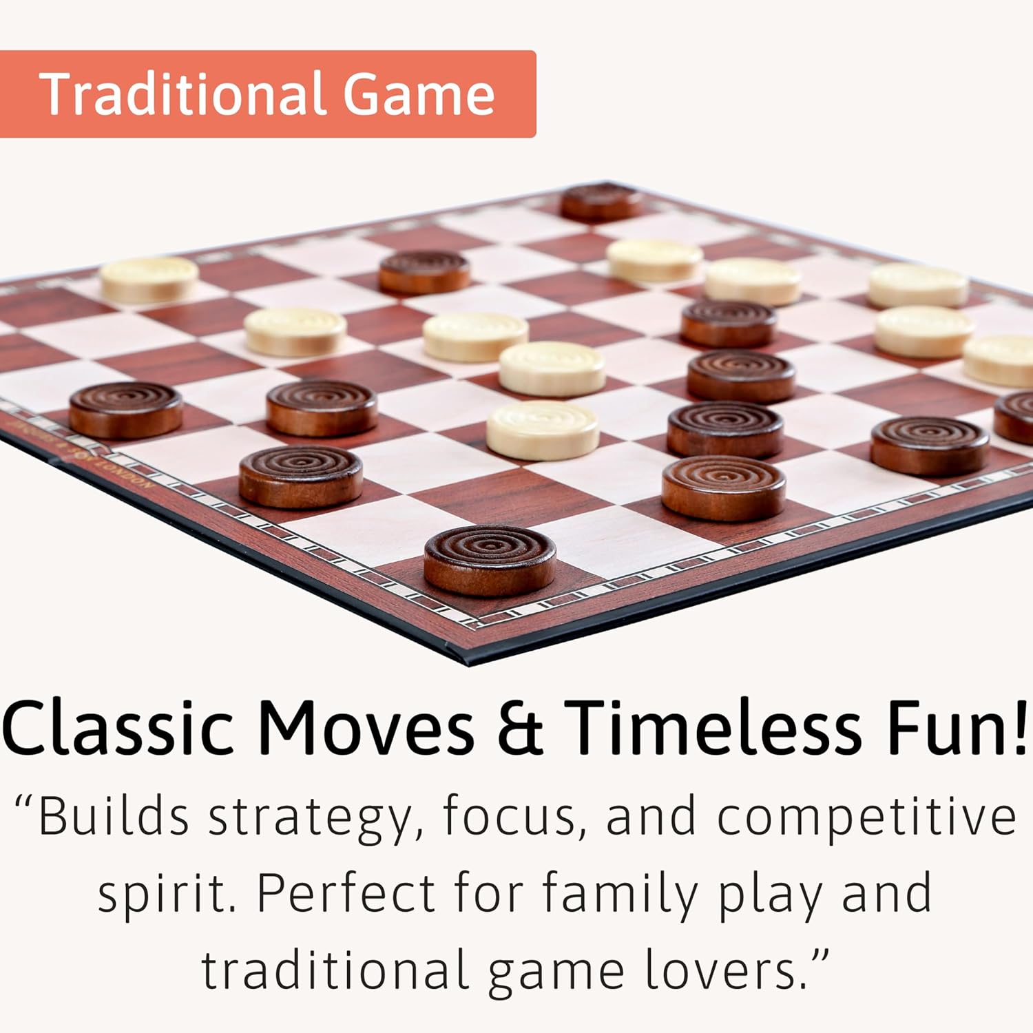 Detalle 2 de Jaques of London 12" Foldable Draughts Board Game