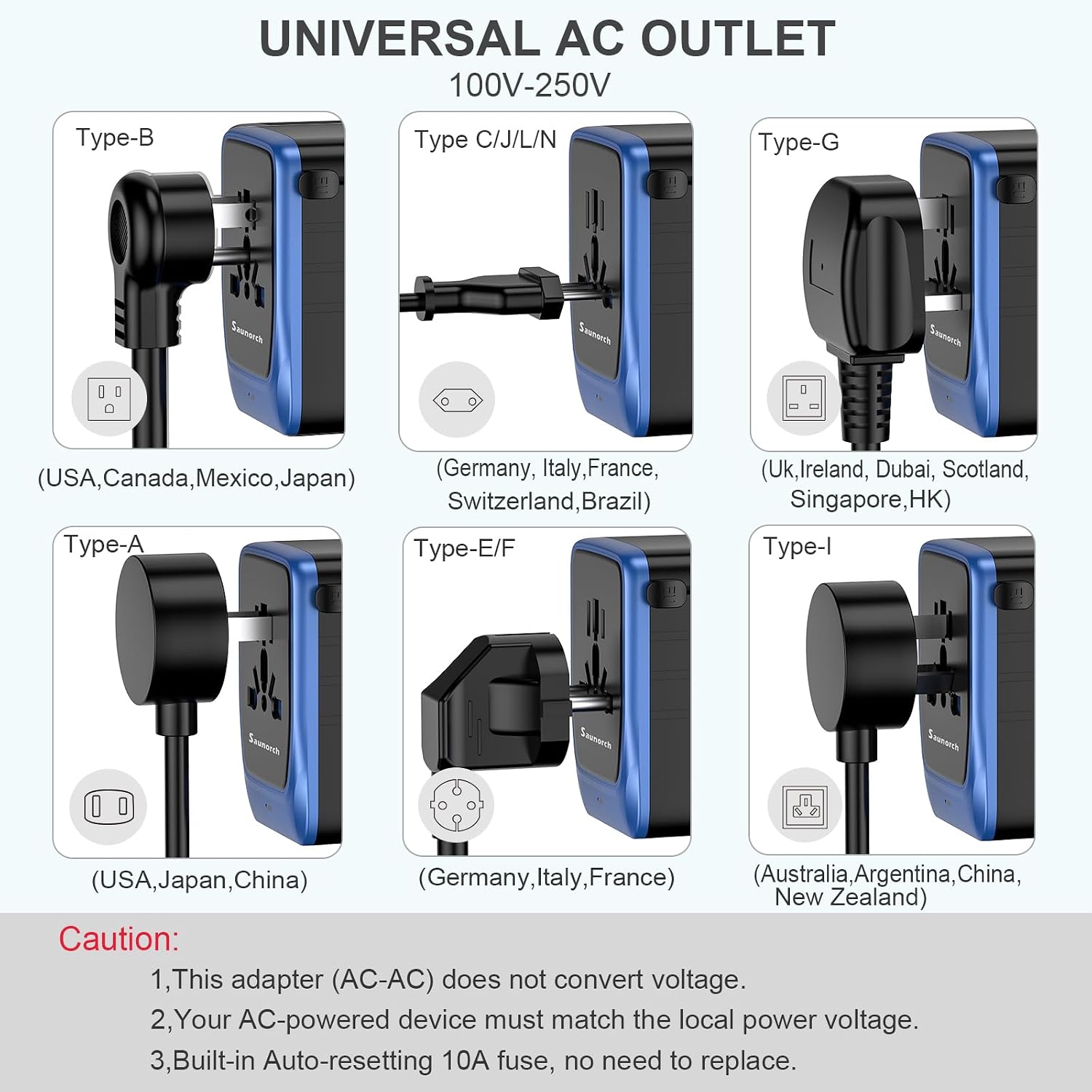Thumbnail 5 de SAUNORCH Universal Travel Adapter PD 35W