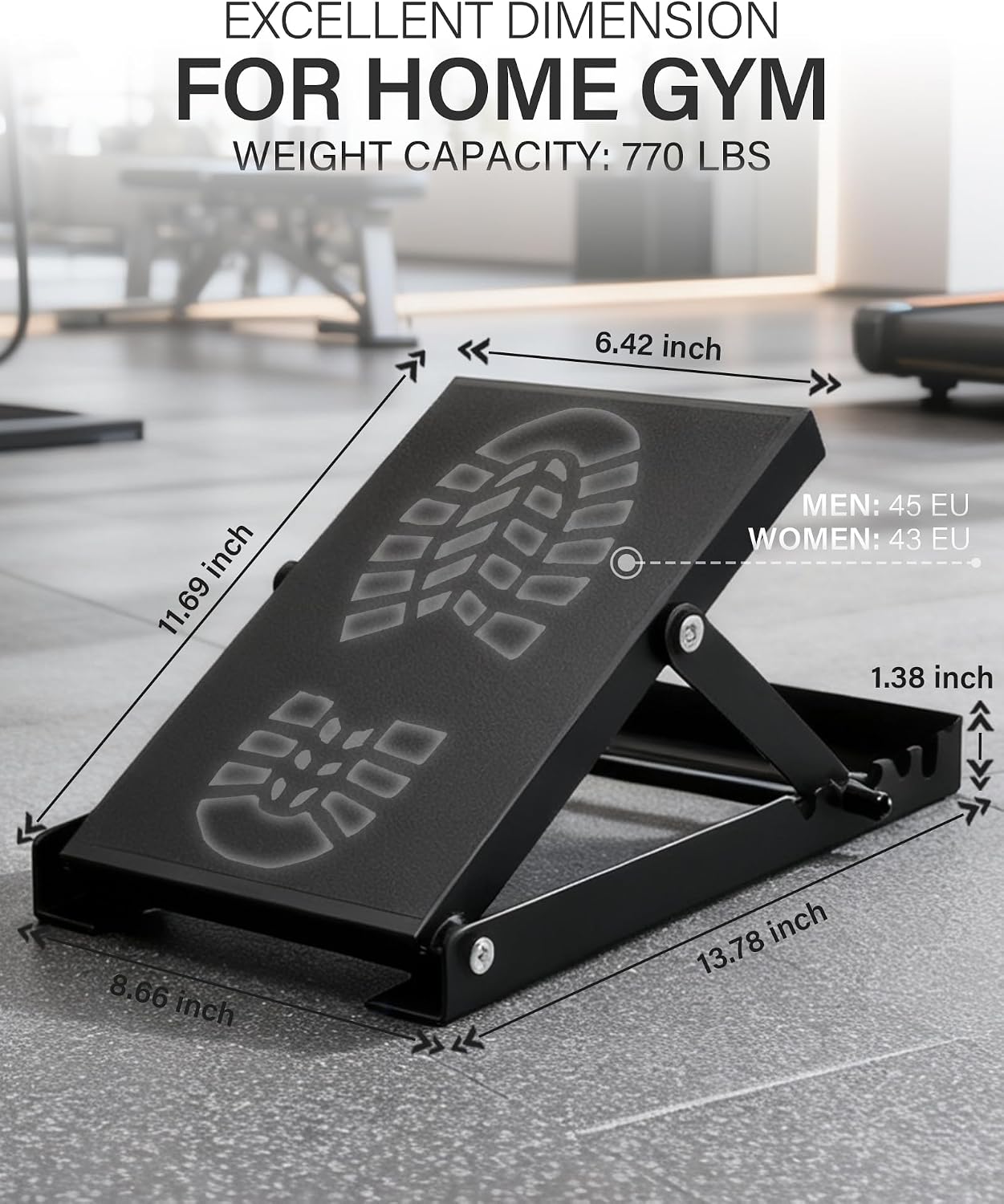 Detalle 2 de HVO SW02 Squat Wedge Slant Board, Adjustable Steel Calf Stretcher