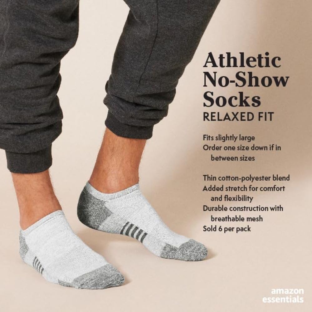 Detalle de Amazon Essentials No Show Socks 6-Pack