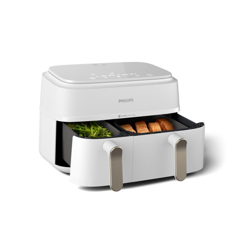 Detalle de Freidora de aire Philips 3000 Series NA353/10: 9L y doble cesta con pantalla LED