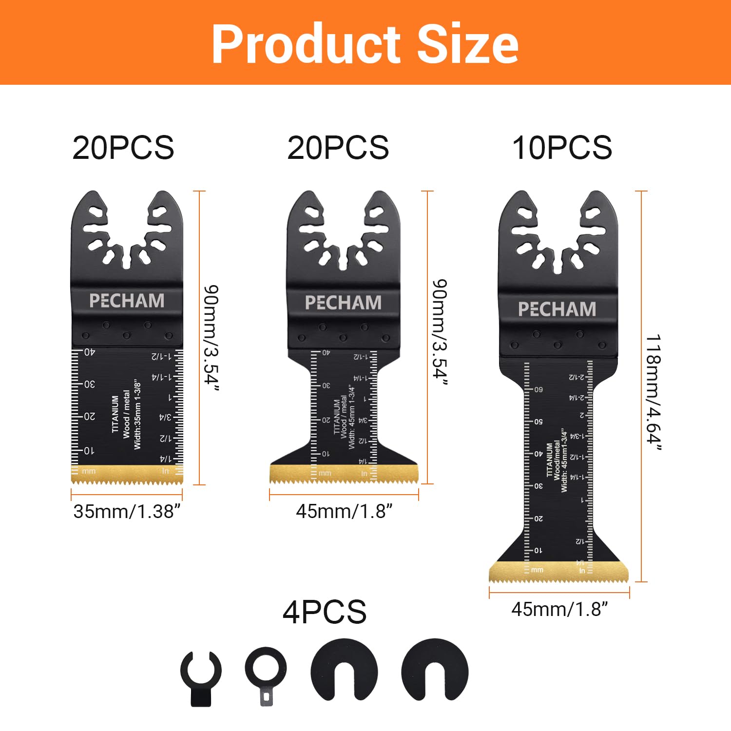 Thumbnail 1 de PECHAM Titanium Oscillating Tool Accessories 50pc