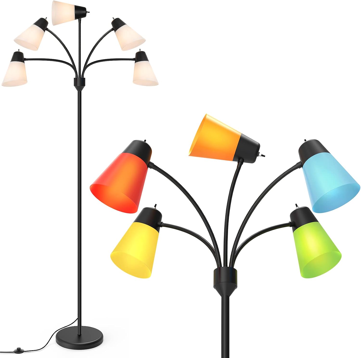 Detalle de LED Floor Lamp with 5 Adjustable Arms