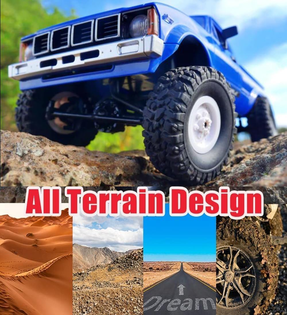Detalle de Apawband WPL C24 1/16 RC 4x4 Rock Crawler Truck RTR (2.4GHz, Proportional Steering, LED Lights)