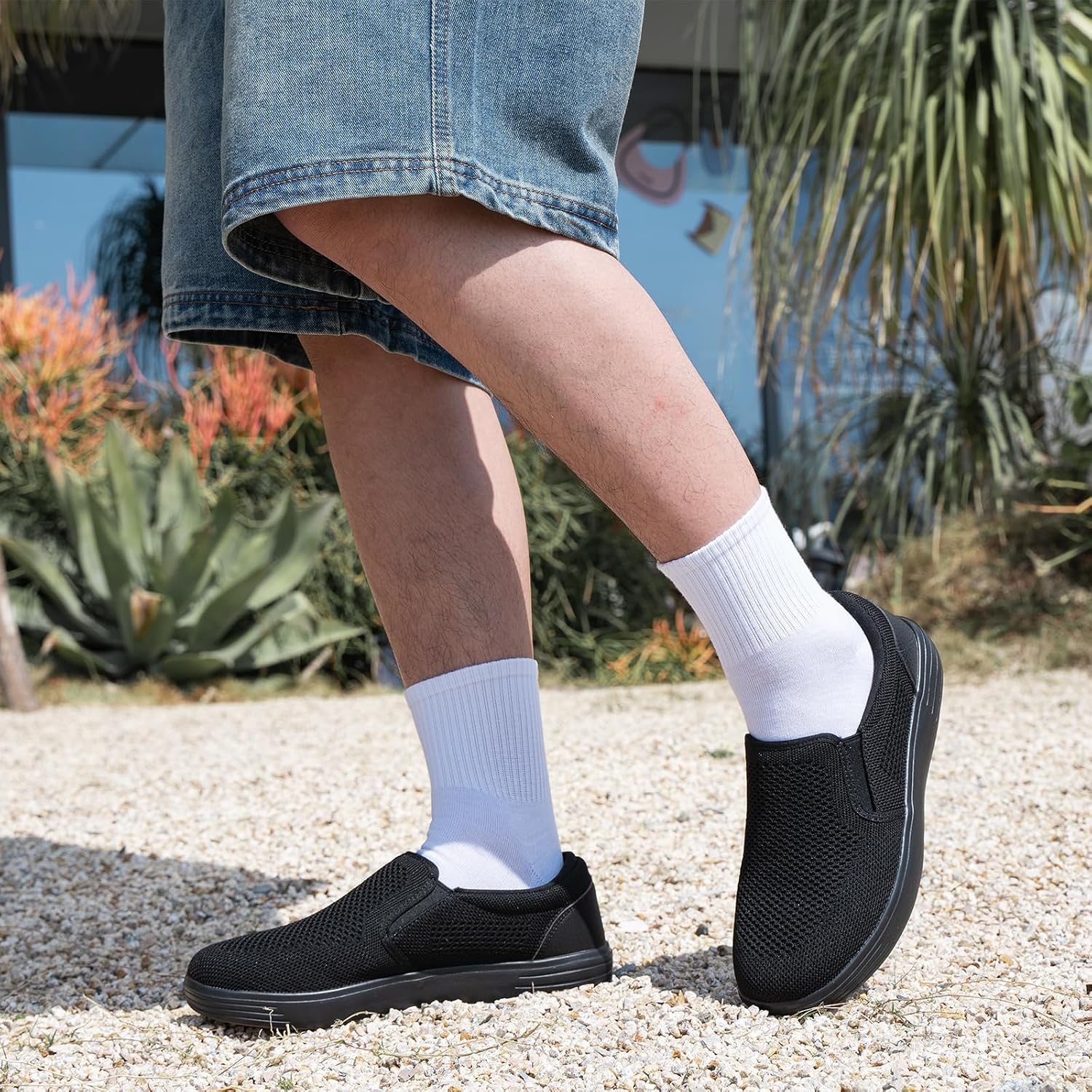 Detalle 2 de Konhill Herren Slip On Schuhe Trainers – Casual, atmungsaktiv und komfortabel