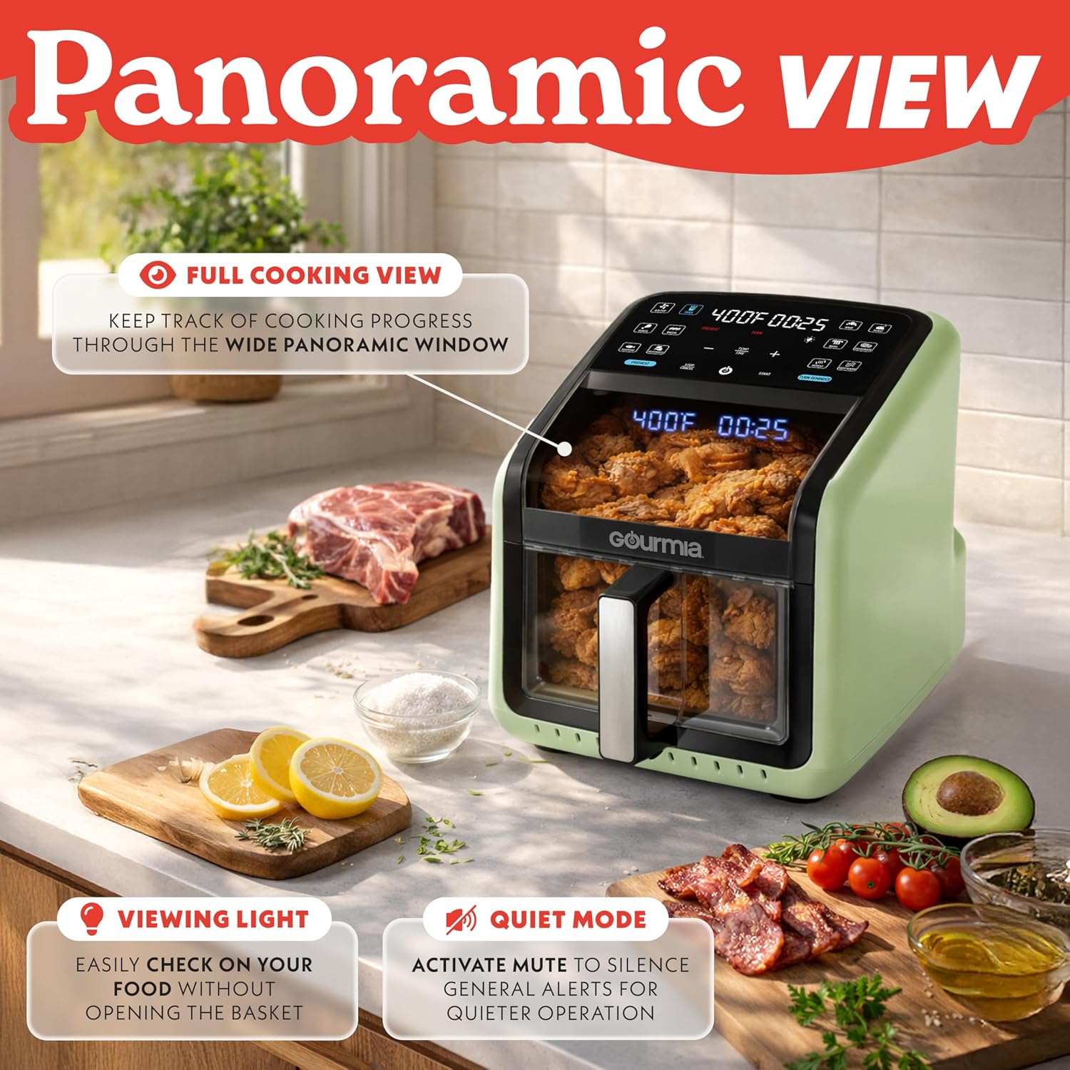Thumbnail 4 de Gourmia Air Fryer 7 QT with Panoramic Window