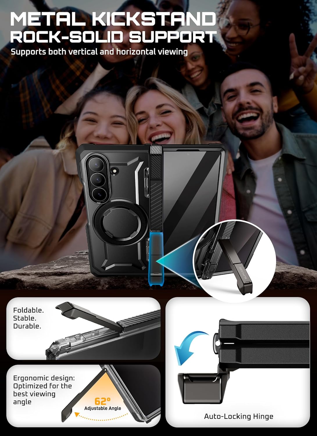 Thumbnail 5 de SUPCASE for Samsung Galaxy Z Fold 7 Case with Kickstand (UB Grip) — MagSafe Compatible with Built-in Privacy Screen