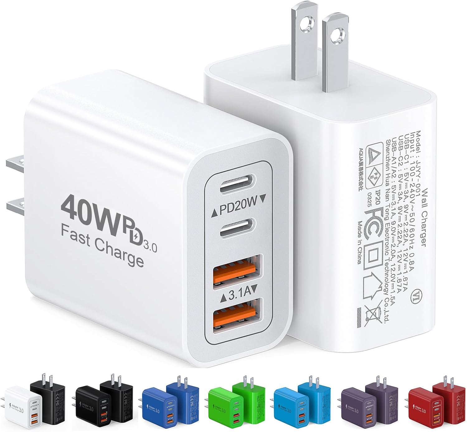 Detalle de 40W USB-C Charger Cube, 2-Pack ⚡