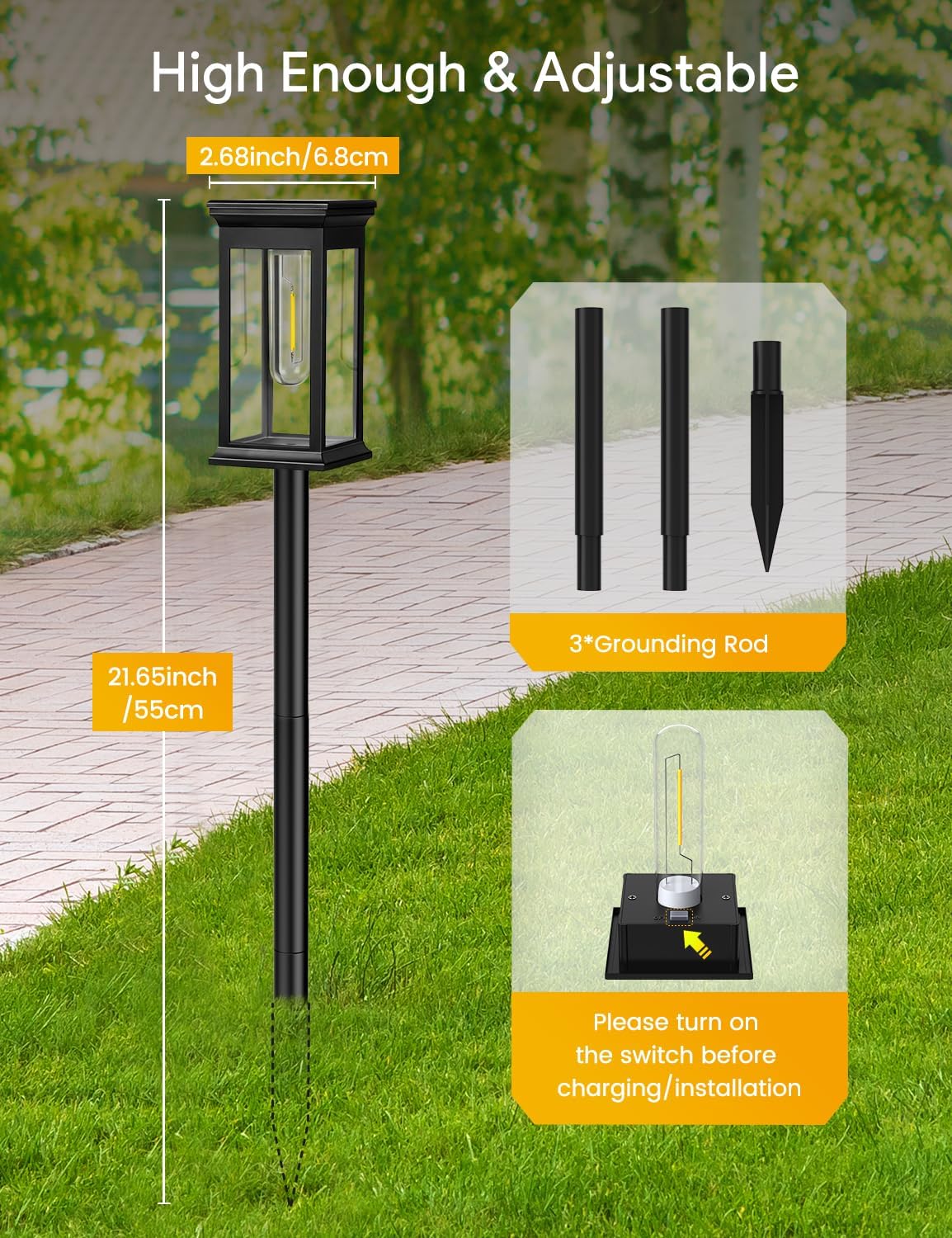 Thumbnail 5 de VIIIVA Solar Garden Lights Outdoor (4-Pack) – Warm White, IP65, Auto On/Off