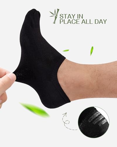 Thumbnail 1 de Cirrorld Bamboo No Show Socks for Men & Women – 6 Pairs, Non-Slip Black (UK Sizes 3–15)