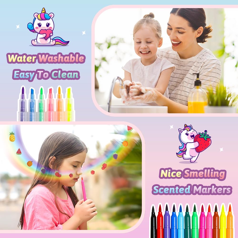 Thumbnail 2 de Hot Bee Colouring Pens: Unicorn-Themed Art Set for 4–7 Year Olds